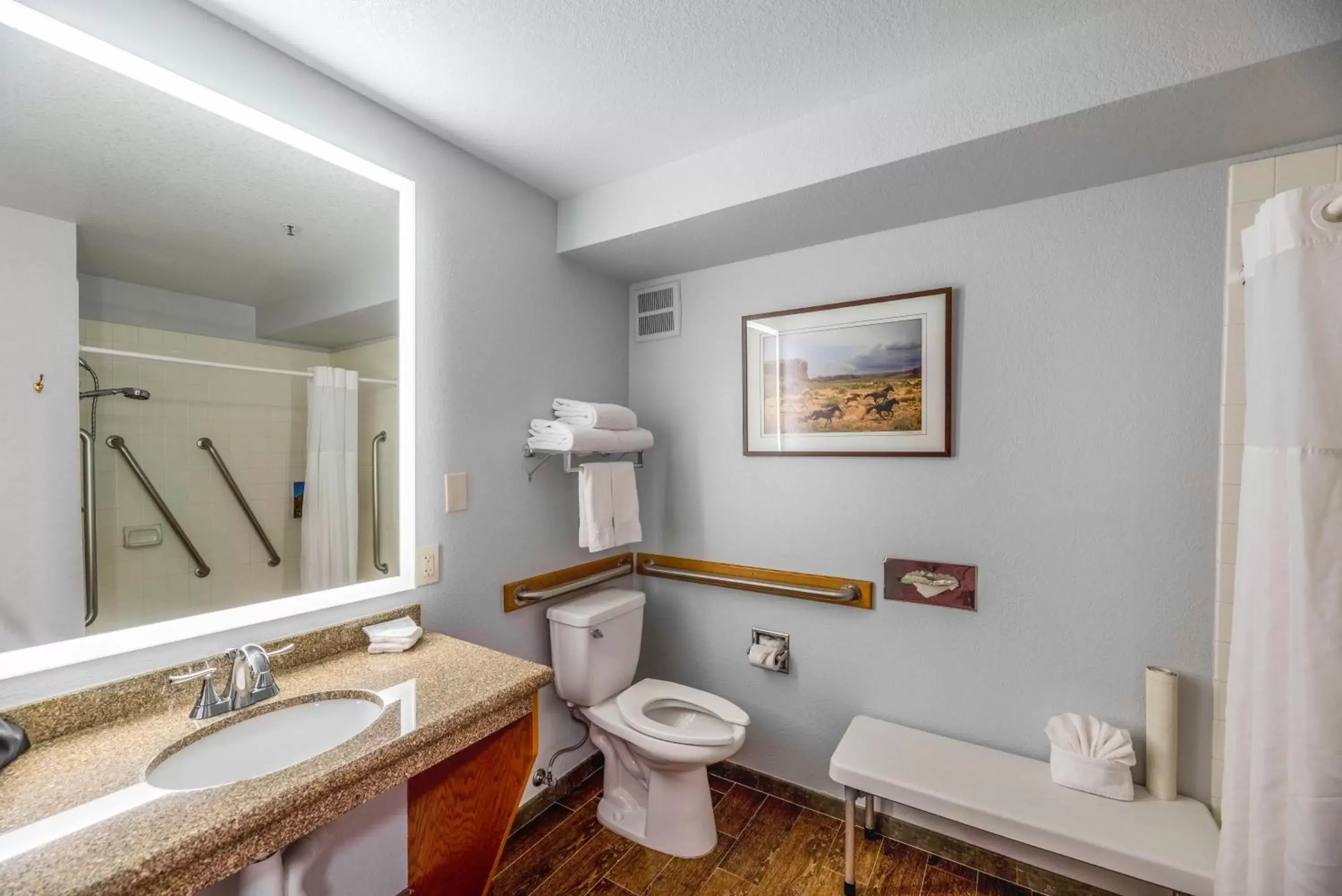 King Room with Roll in shower and Whirlpool Bath- Accessible/Non-Smoking in Arroyo Pinion Hotel, an Ascend Collection Hotel King Room with Roll in shower and Whirlpool Bath- Accessible/Non-Smoking in Arroyo Pinion Hotel, an Ascend Collection Hotel