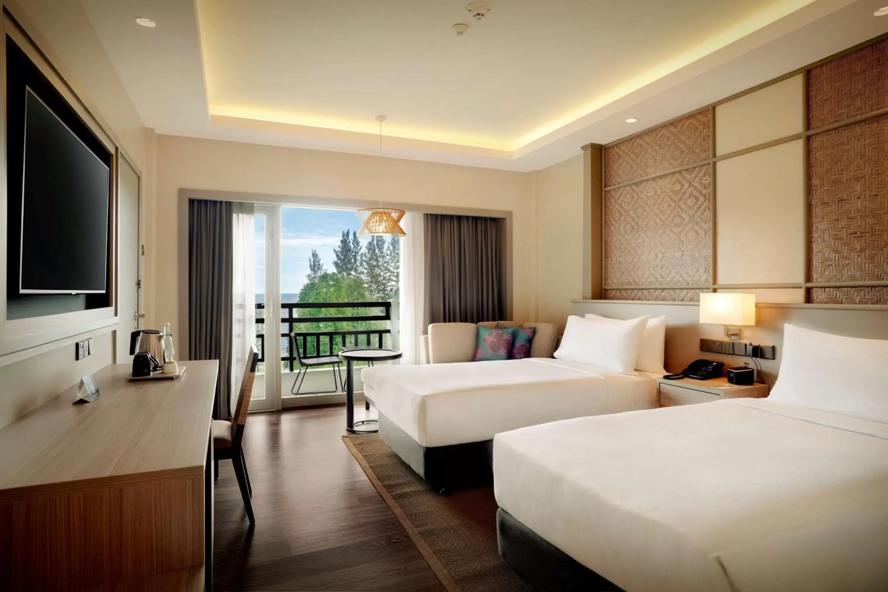 Twin Guest Room with Sea View and Balcony in DoubleTree by Hilton Damai Laut Twin Guest Room with Sea View and Balcony in DoubleTree by Hilton Damai Laut