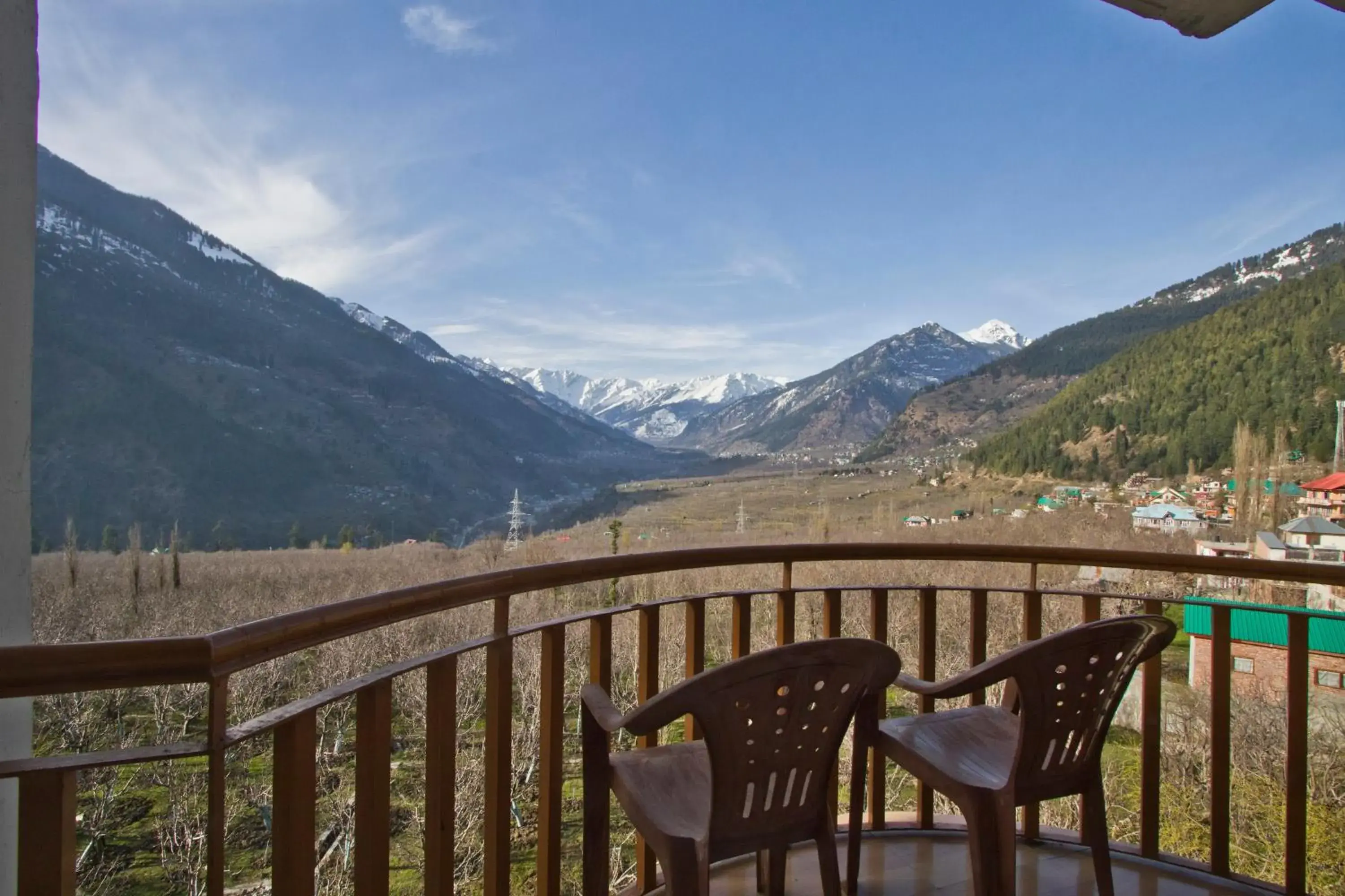 Balcony/Terrace, Mountain View in Sarthak Resorts-Reside in Nature with Best View, 9 kms from Mall Road Manali Balcony/Terrace, Mountain View in Sarthak Resorts-Reside in Nature with Best View, 9 kms from Mall Road Manali