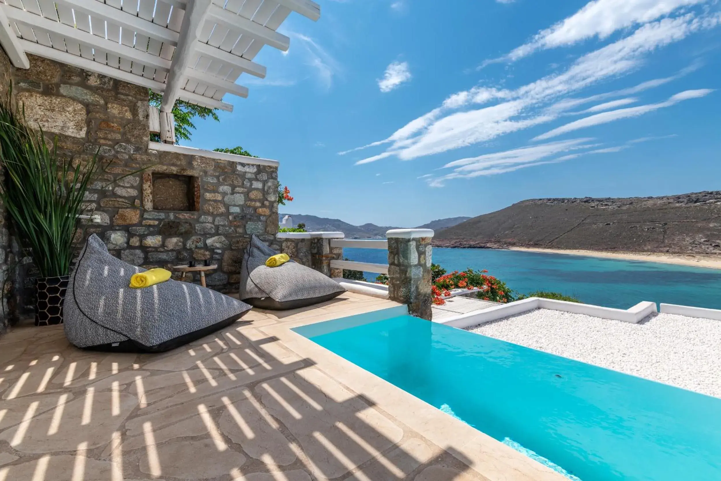 Superior Room with Private Heated Pool and Sea View in Panormos Village Hotel Superior Room with Private Heated Pool and Sea View in Panormos Village Hotel