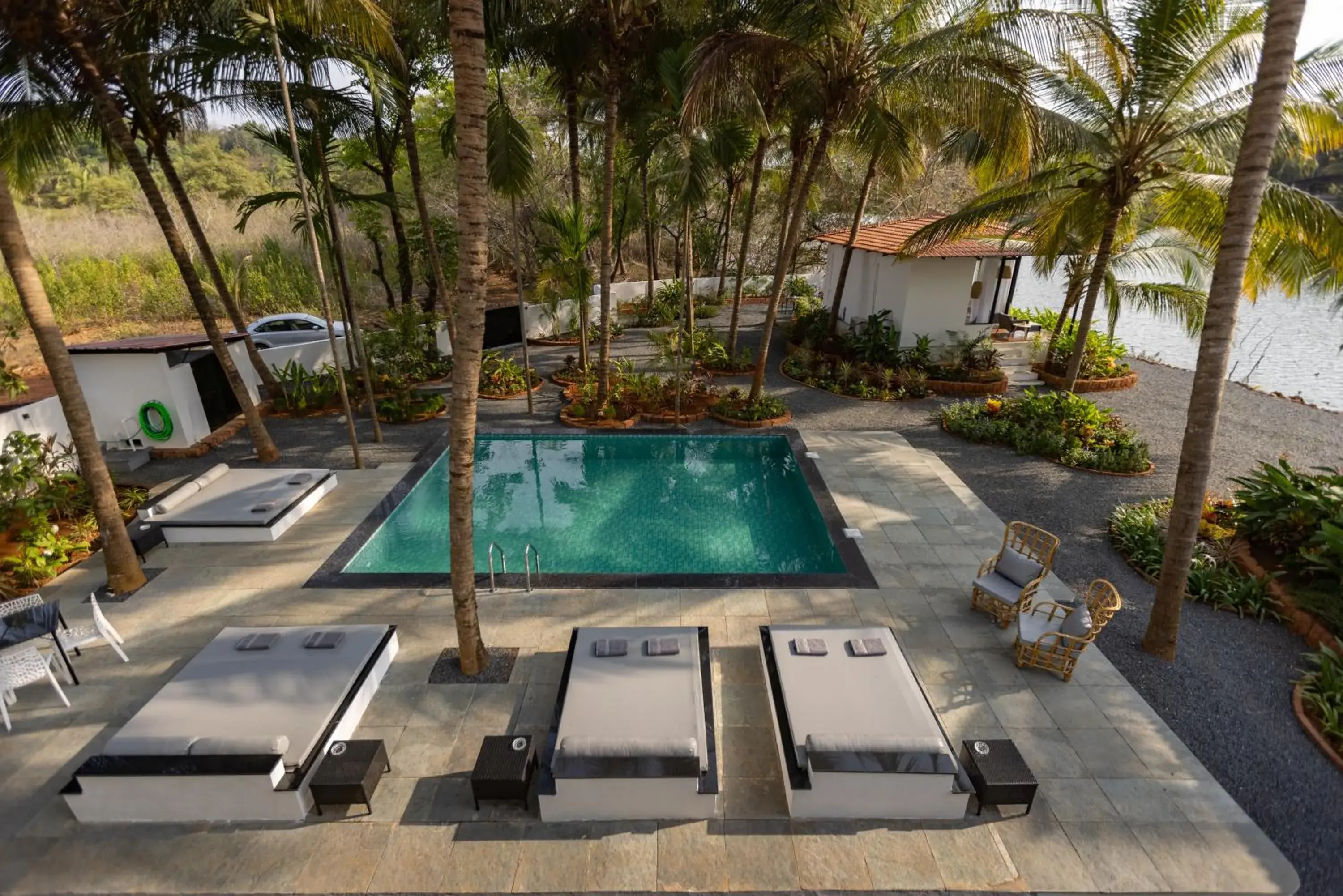 Junior Suite with Pool View in Pont Bleu Suites Riverside & Pool Junior Suite with Pool View in Pont Bleu Suites Riverside & Pool