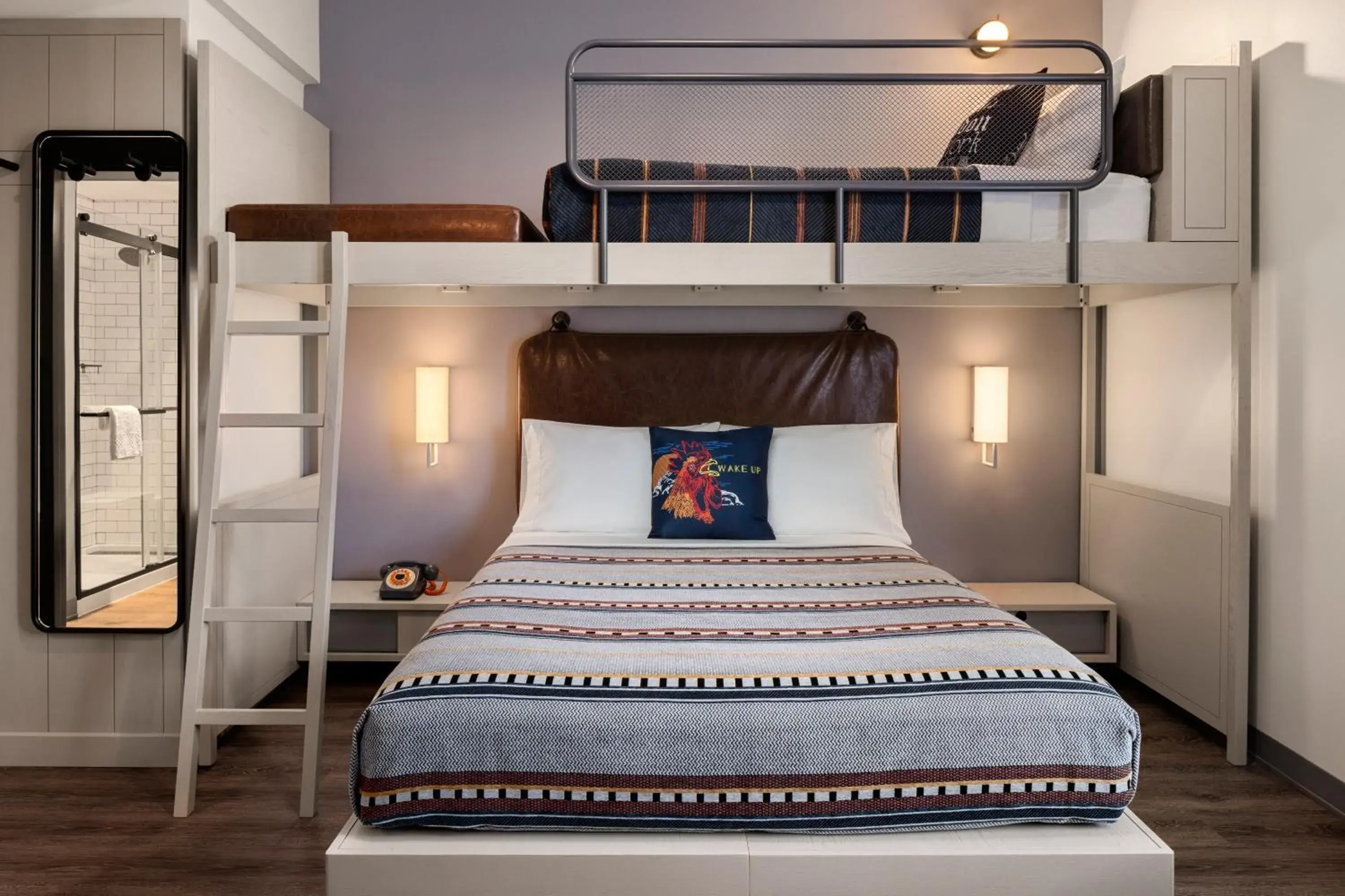 Queen Room with Lofted Twin in Moxy Omaha Downtown Queen Room with Lofted Twin in Moxy Omaha Downtown