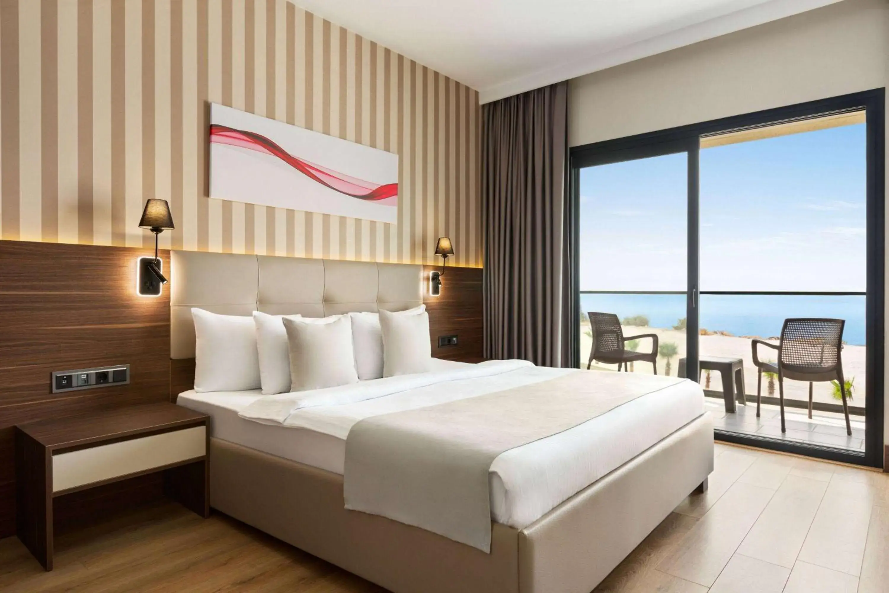 Standard Queen Room with Garden and Sea View - Non-Smoking in Ramada by Wyndham Cesme Standard Queen Room with Garden and Sea View - Non-Smoking in Ramada by Wyndham Cesme