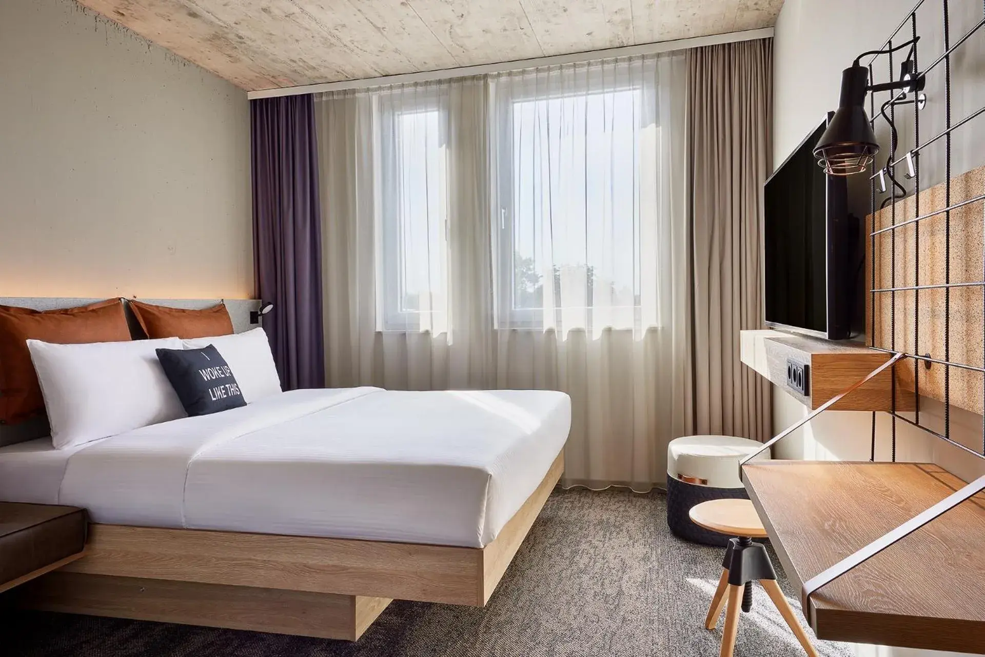 Moxy Queen Room with City View in Moxy Karlsruhe Moxy Queen Room with City View in Moxy Karlsruhe