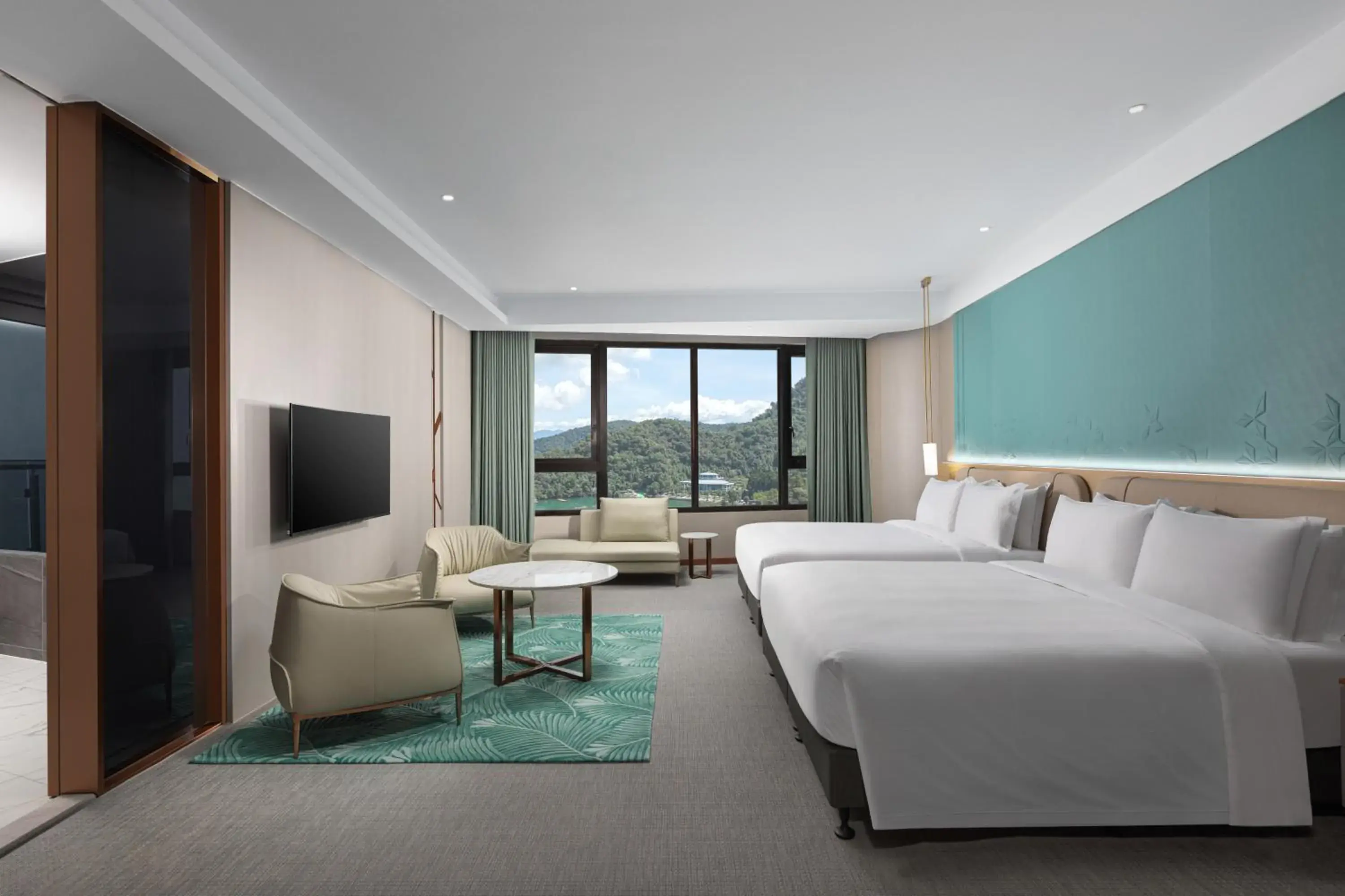 Executive Family Room with Two King Beds and Grand View, Non-Smoking in Wyndham Sun Moon Lake Executive Family Room with Two King Beds and Grand View, Non-Smoking in Wyndham Sun Moon Lake