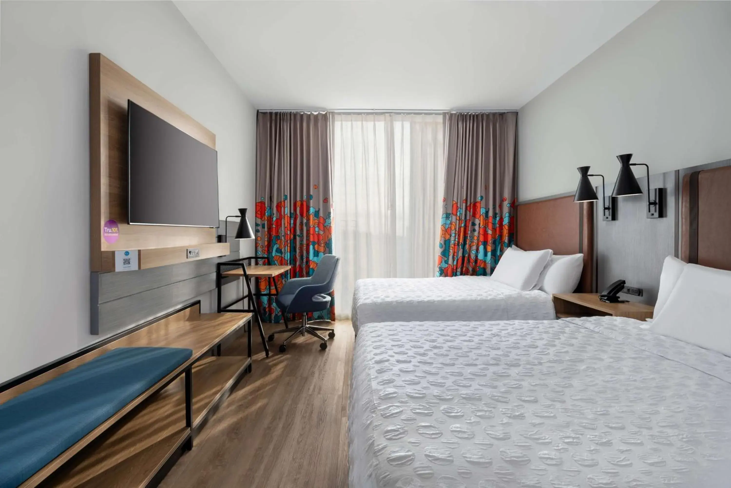 Queen Room with Two Queen Beds and Walk-In Shower in Tru By Hilton Brooklyn Queen Room with Two Queen Beds and Walk-In Shower in Tru By Hilton Brooklyn