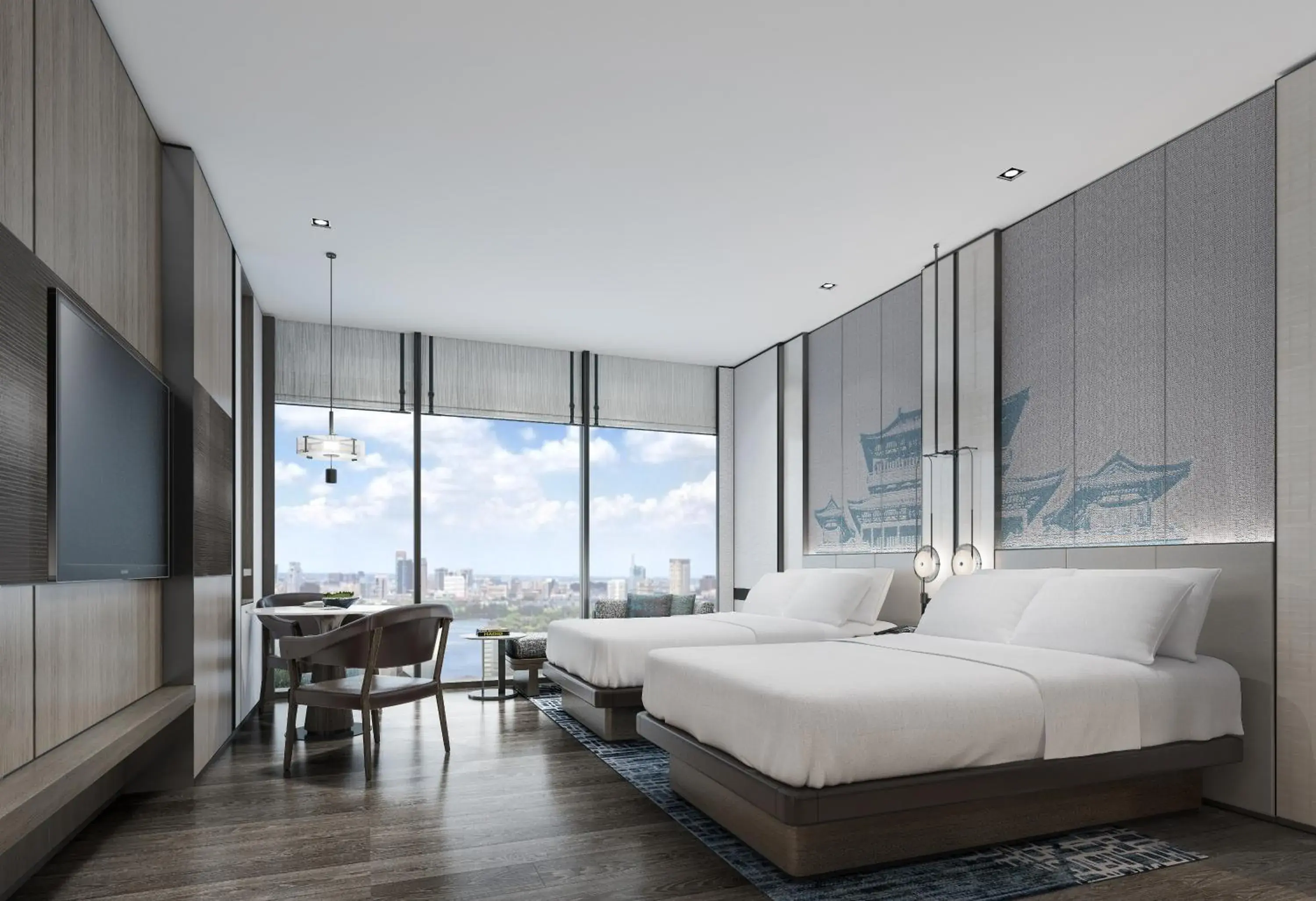 Deluxe Lake View Twin in Wuhan Marriott Hotel Wuchang Deluxe Lake View Twin in Wuhan Marriott Hotel Wuchang