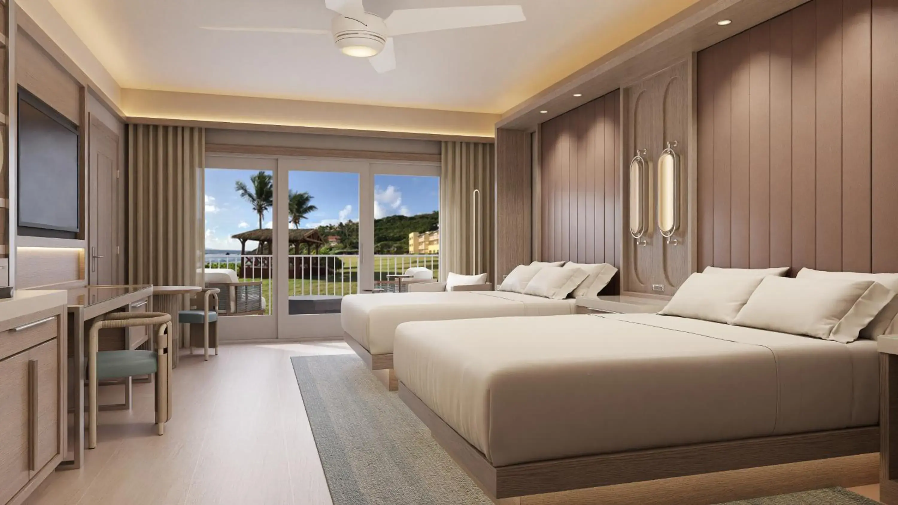 Deluxe Queen Room with Two Queen Beds and Balcony - Ocean View in JW Marriott St Maarten Beach Resort & Spa Deluxe Queen Room with Two Queen Beds and Balcony - Ocean View in JW Marriott St Maarten Beach Resort & Spa
