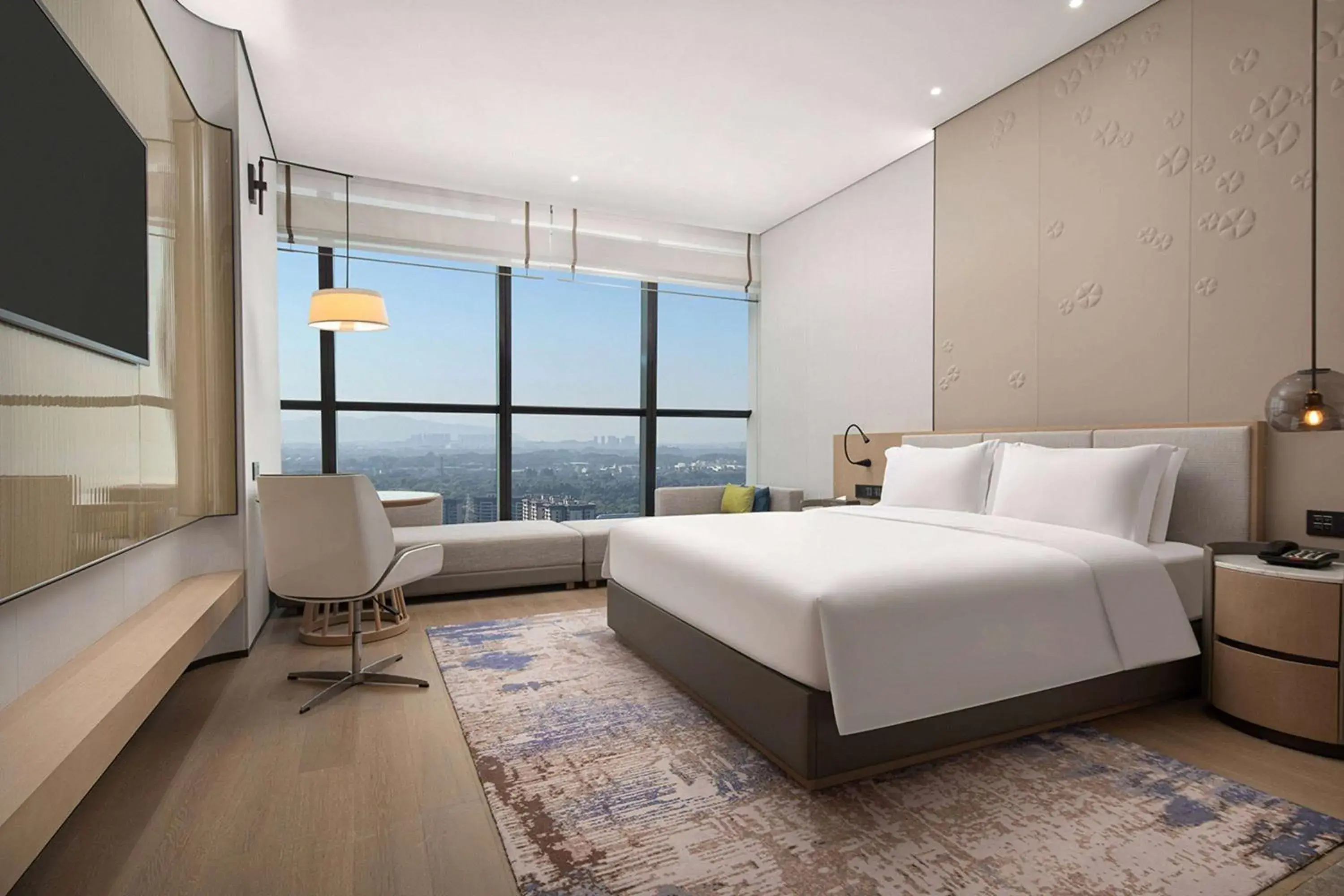 Deluxe King Room with City View - Non-Smoking in Wyndham Foshan Nanhai Deluxe King Room with City View - Non-Smoking in Wyndham Foshan Nanhai