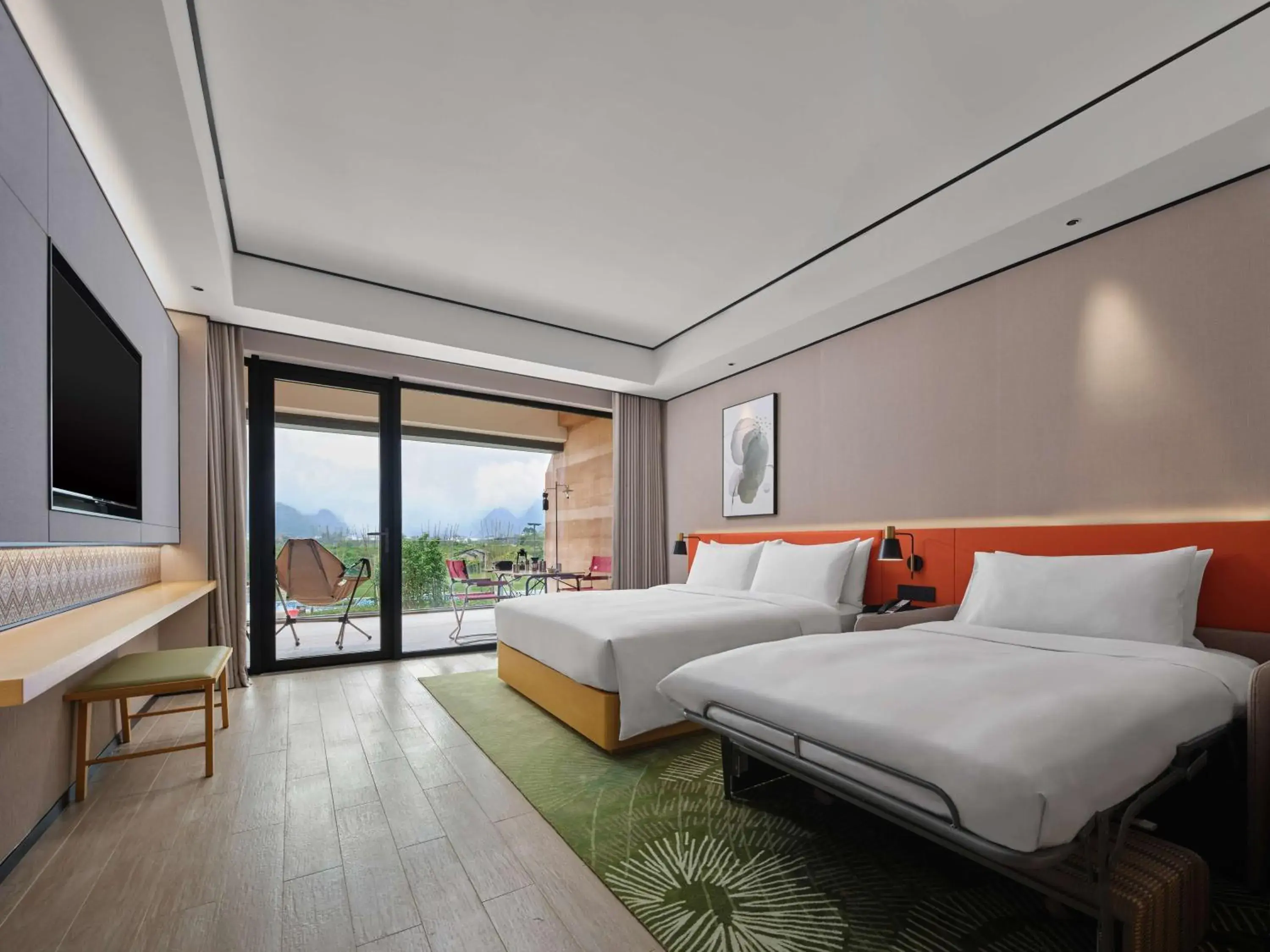 Deluxe King Room with Sofa Bed in Hilton Garden Inn Guilin Yangshuo Deluxe King Room with Sofa Bed in Hilton Garden Inn Guilin Yangshuo