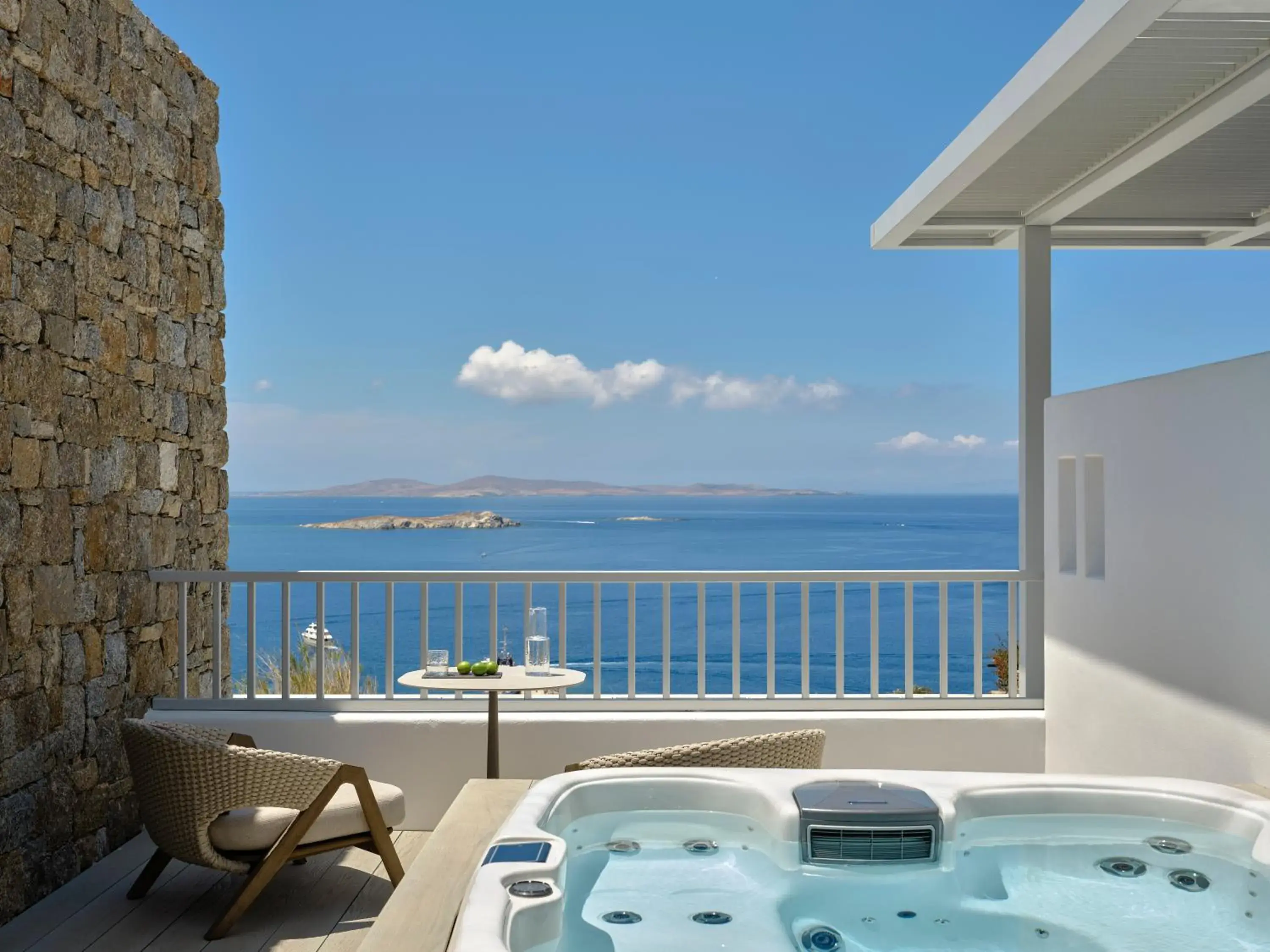 DELTA Room with Outdoor Hot Tub & Sea View in Deos Mykonos - A Myconian Collection Hotel DELTA Room with Outdoor Hot Tub & Sea View in Deos Mykonos - A Myconian Collection Hotel