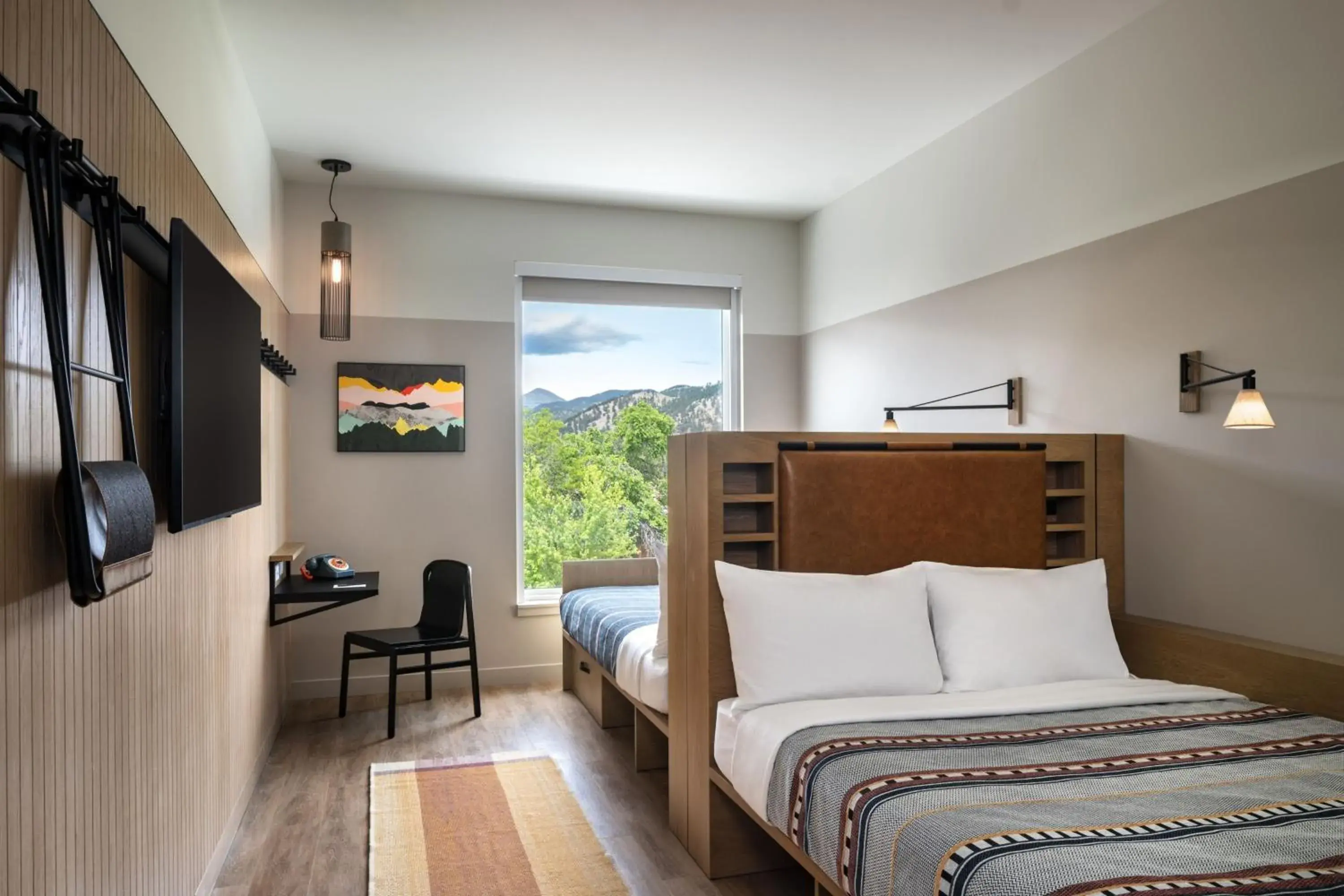 Moxy Queen Room with Two Queen Beds and Mountain View in Moxy Boulder University Moxy Queen Room with Two Queen Beds and Mountain View in Moxy Boulder University