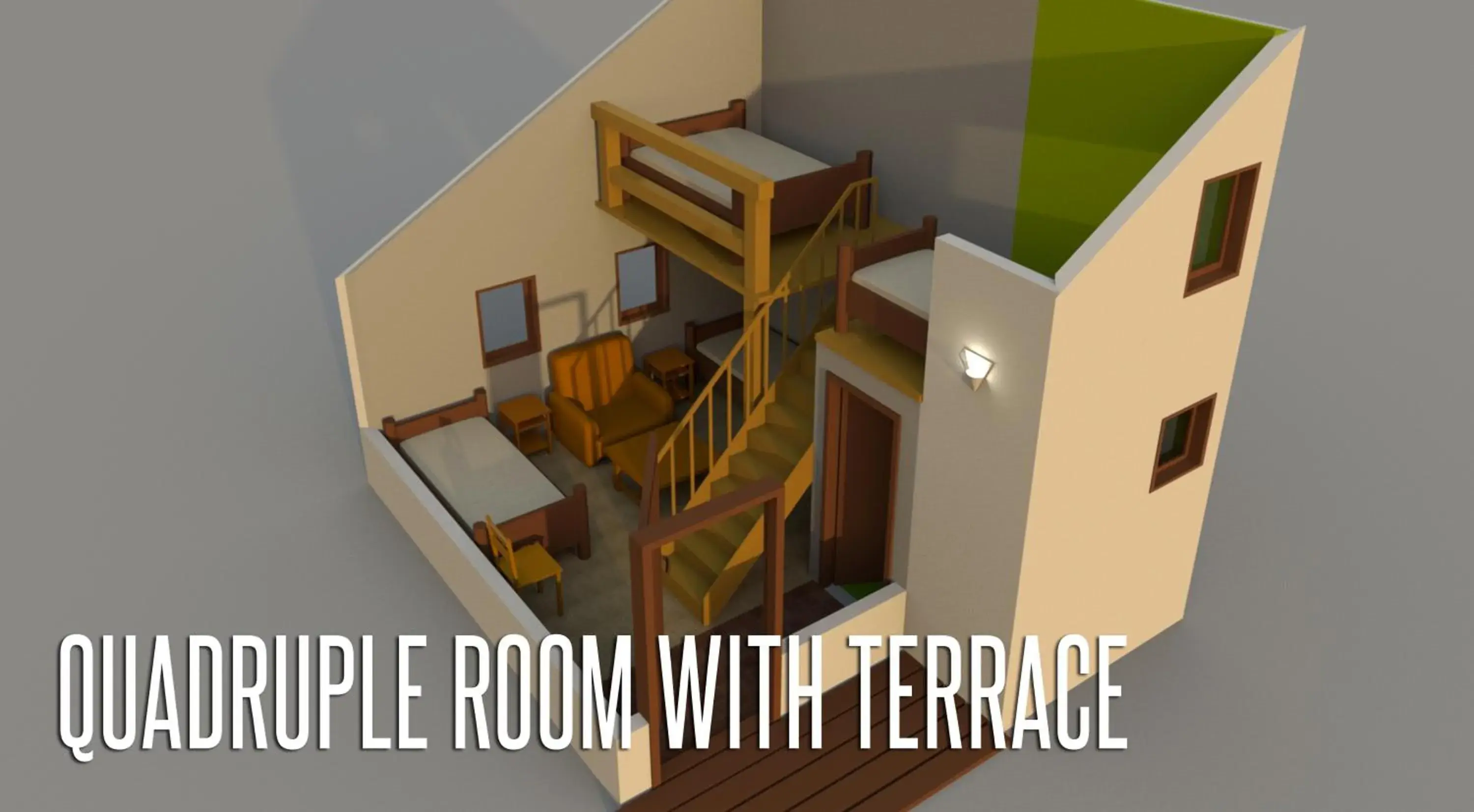 Quadruple Room with Terrace - single occupancy in Guesthouse Zvono Quadruple Room with Terrace - single occupancy in Guesthouse Zvono