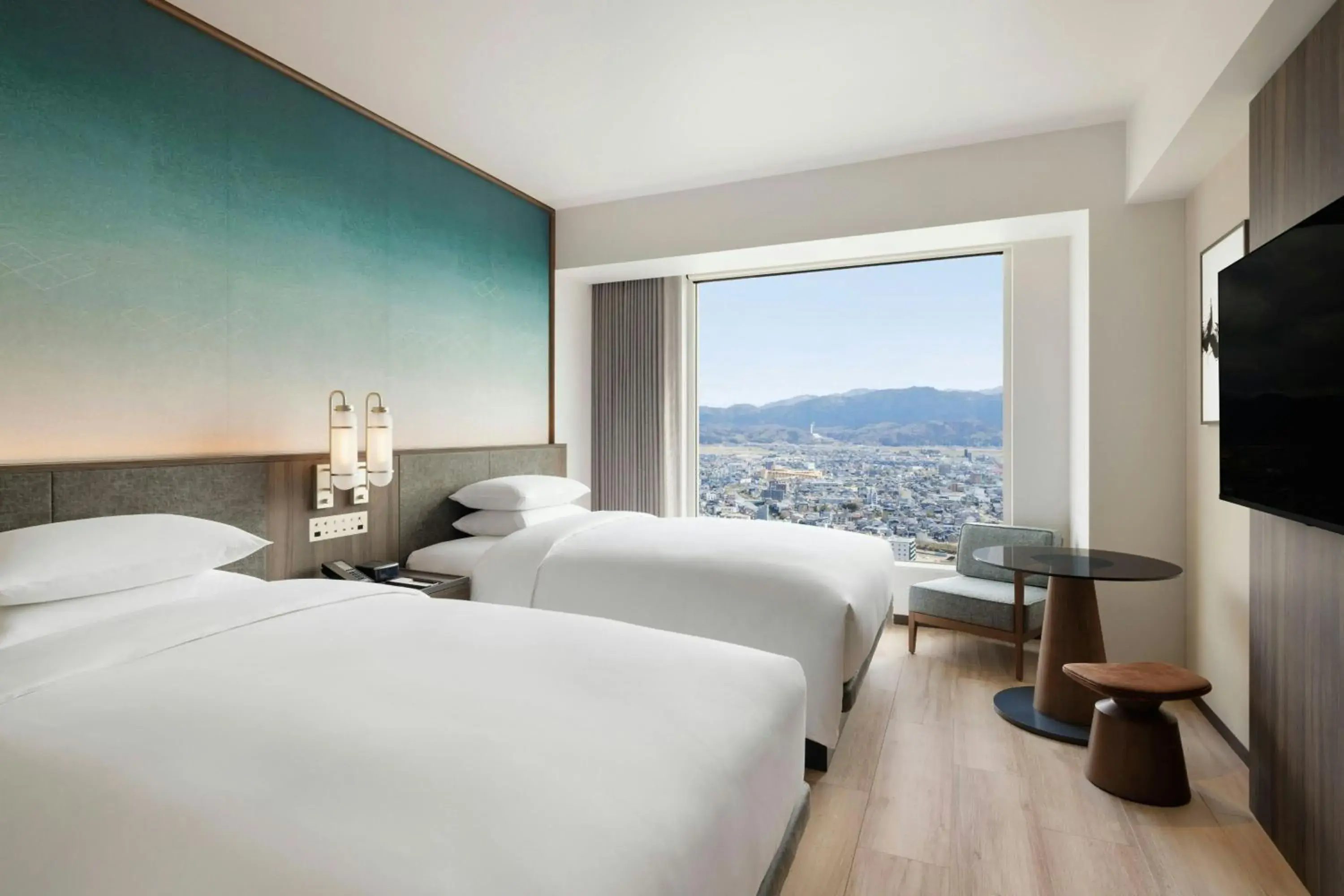 Deluxe Double Room with Two Double Beds and Mountain View in Courtyard by Marriott Fukui Deluxe Double Room with Two Double Beds and Mountain View in Courtyard by Marriott Fukui