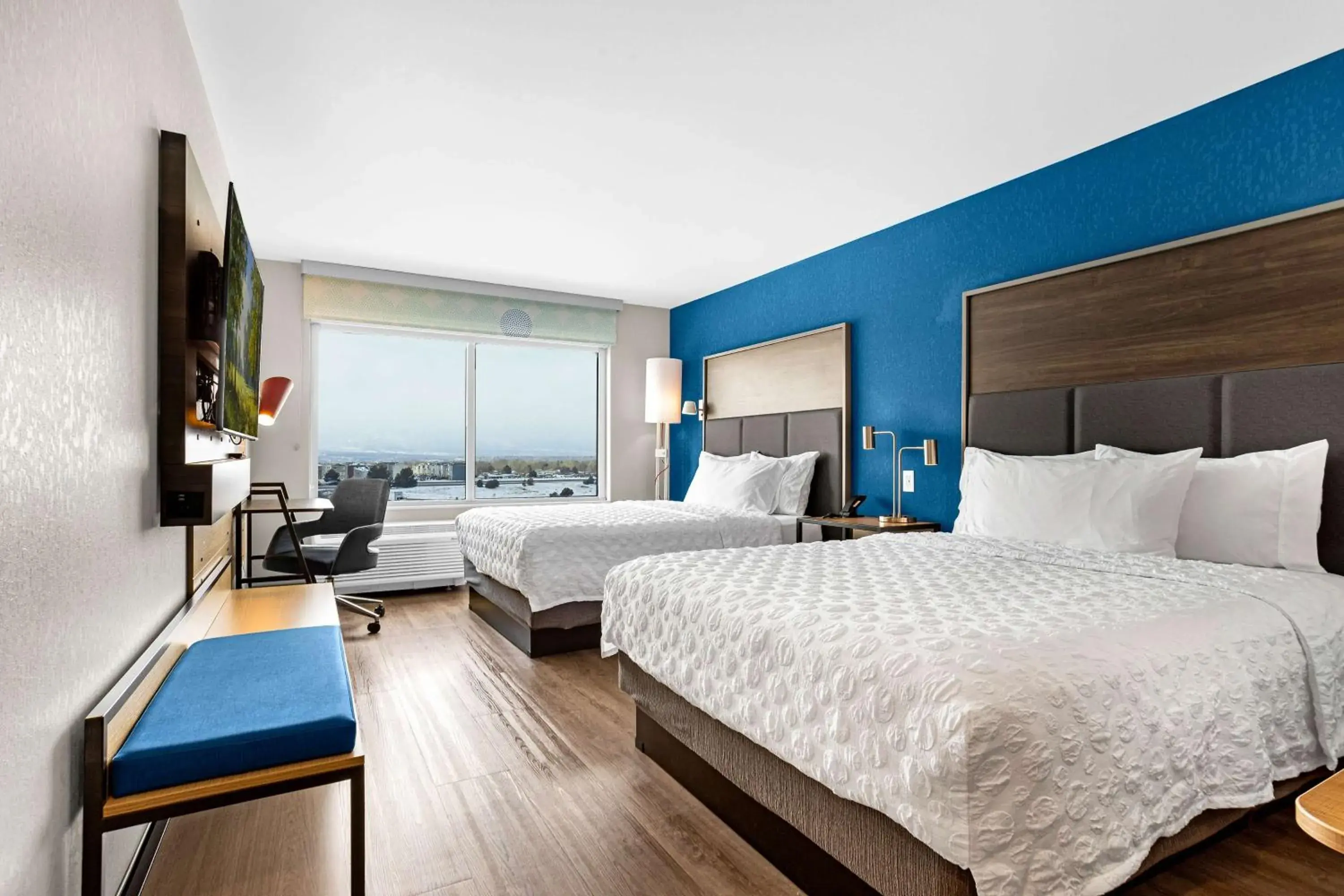 Queen Room with Two Queen Beds and Walk-In Shower in Tru By Hilton Colorado Springs Airport Queen Room with Two Queen Beds and Walk-In Shower in Tru By Hilton Colorado Springs Airport