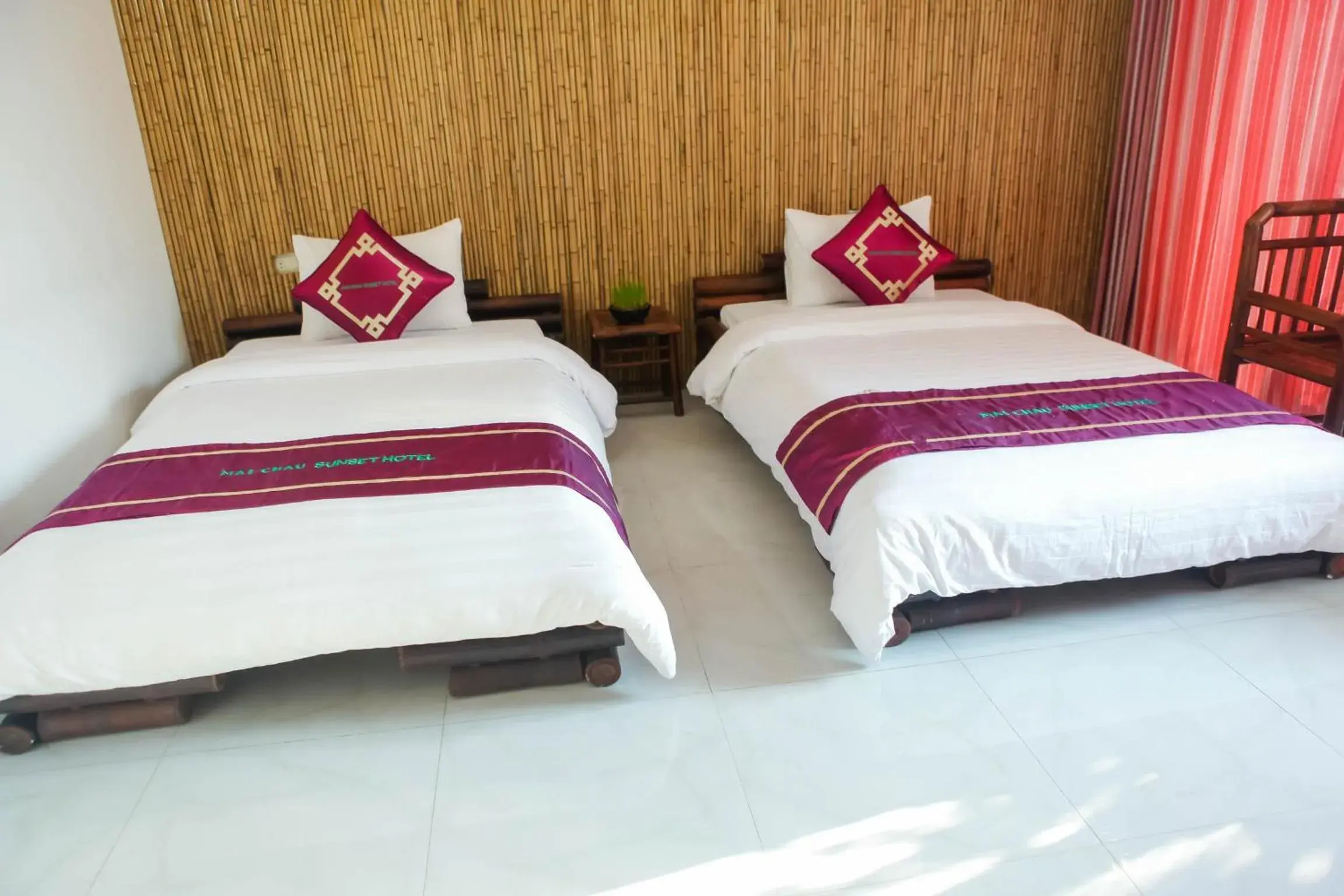 Deluxe Twin Room with Mountain and Valley View in Mai Chau Sunset Boutique Hotel Deluxe Twin Room with Mountain and Valley View in Mai Chau Sunset Boutique Hotel
