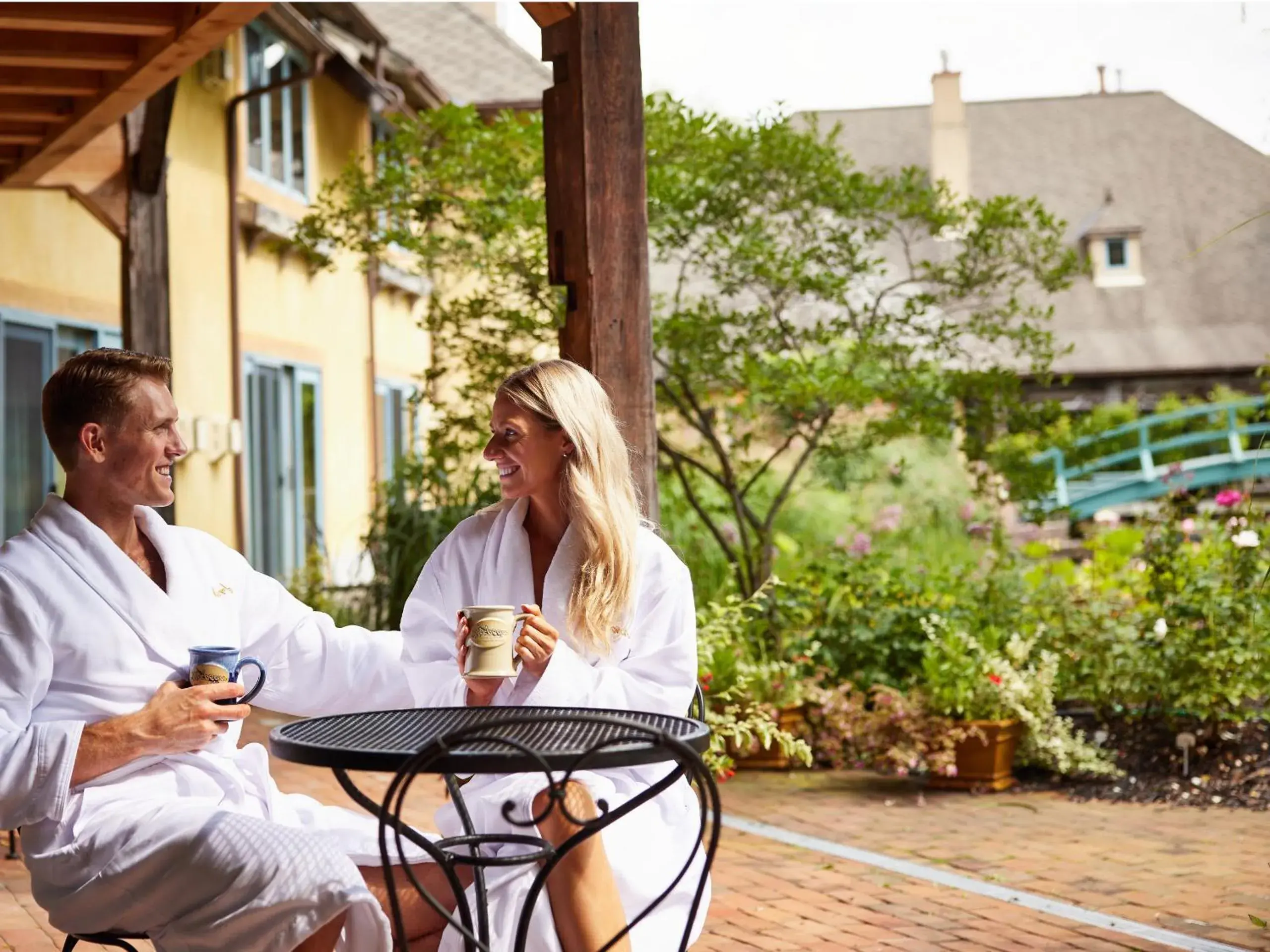 Main Queen Room with Two Queen Beds - Patio in Mirbeau Inn & Spa - Skaneateles Main Queen Room with Two Queen Beds - Patio in Mirbeau Inn & Spa - Skaneateles