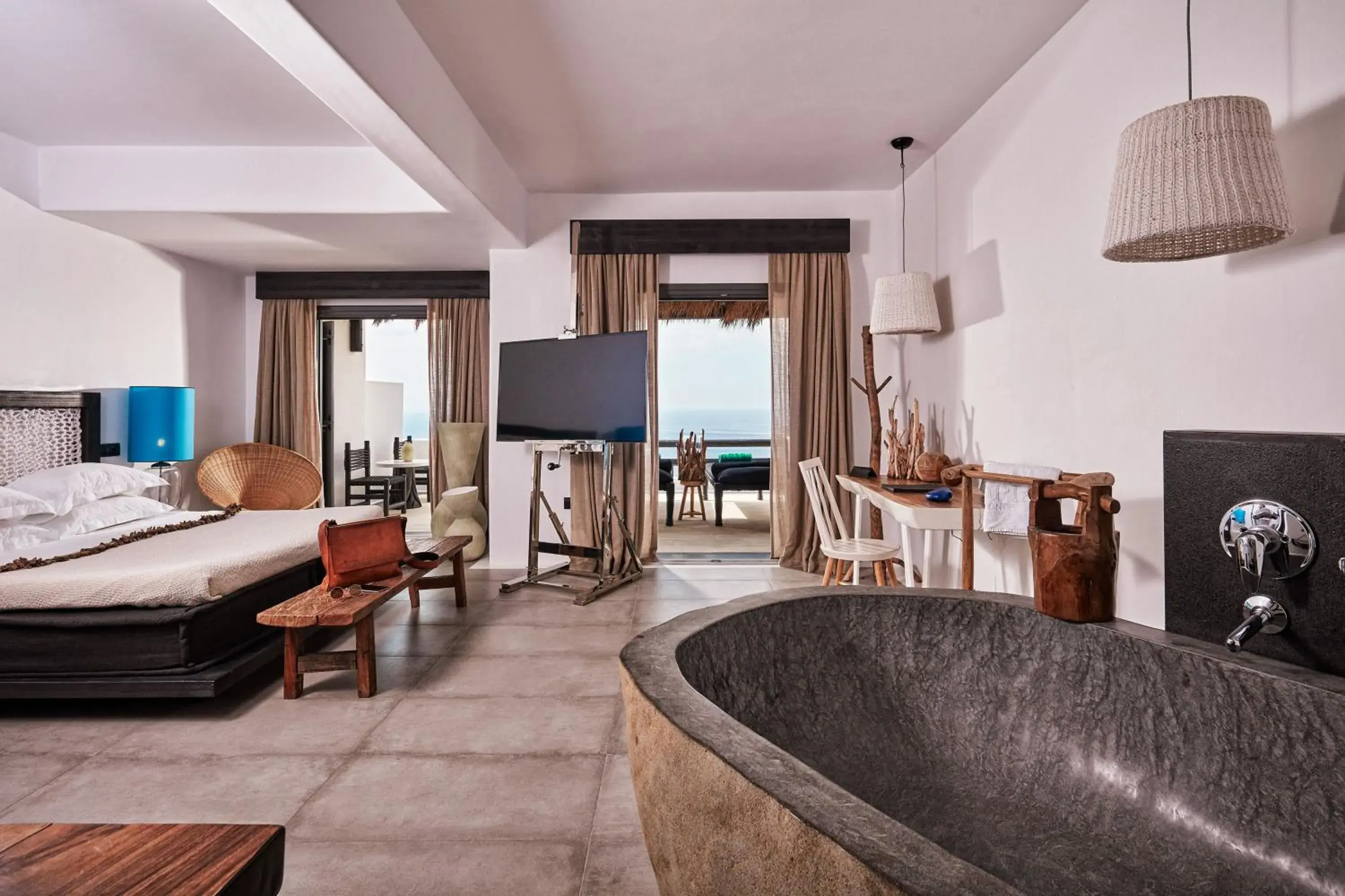 Grand Majestic Retreat Suite with Outdoor Hot Tub in Myconian Utopia Relais & Chateaux Grand Majestic Retreat Suite with Outdoor Hot Tub in Myconian Utopia Relais & Chateaux