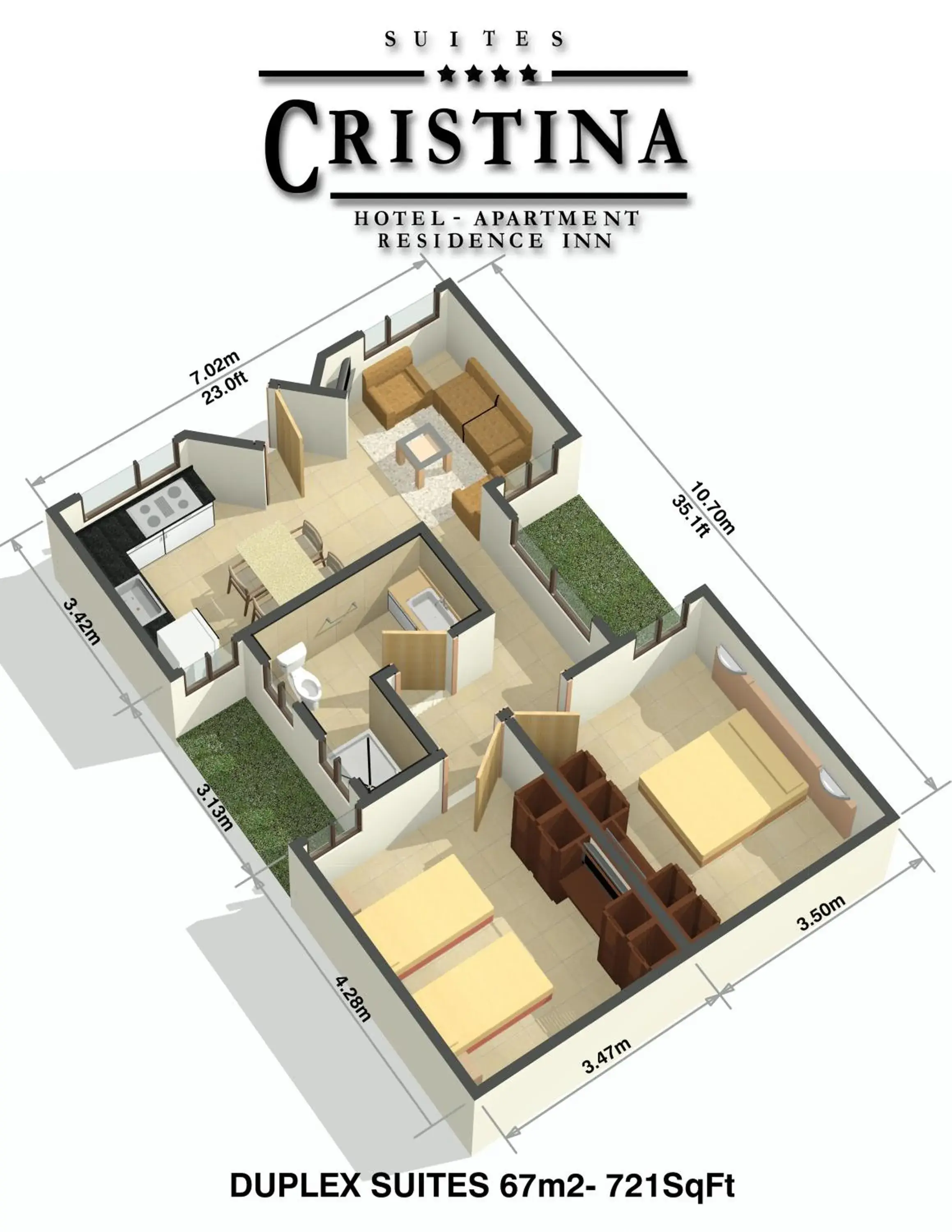 Duplex Apartment in Hotel Residence Inn Suites Cristina Duplex Apartment in Hotel Residence Inn Suites Cristina