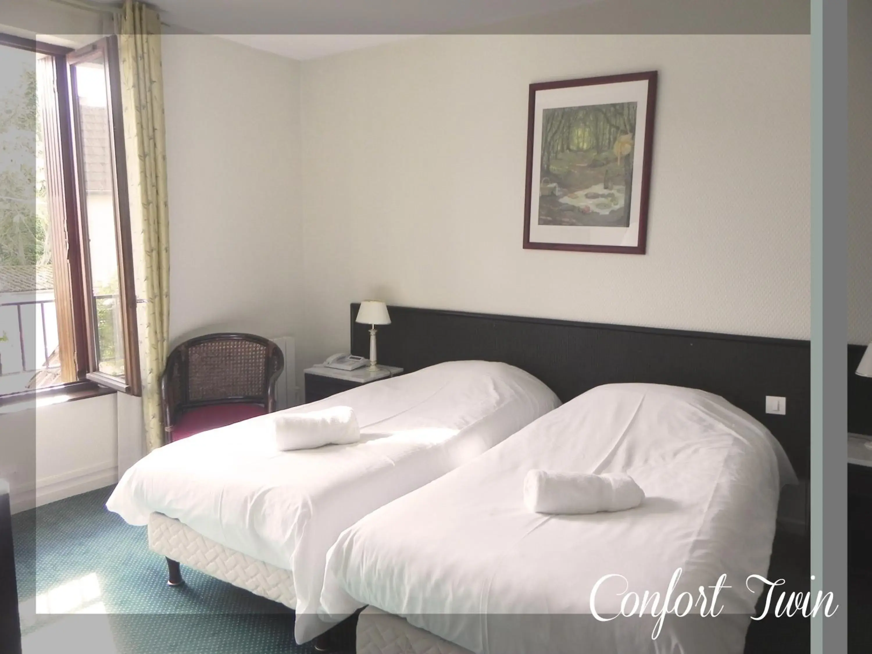 Superior Twin Room in Logis Le Relais Champenois Superior Twin Room in Logis Le Relais Champenois