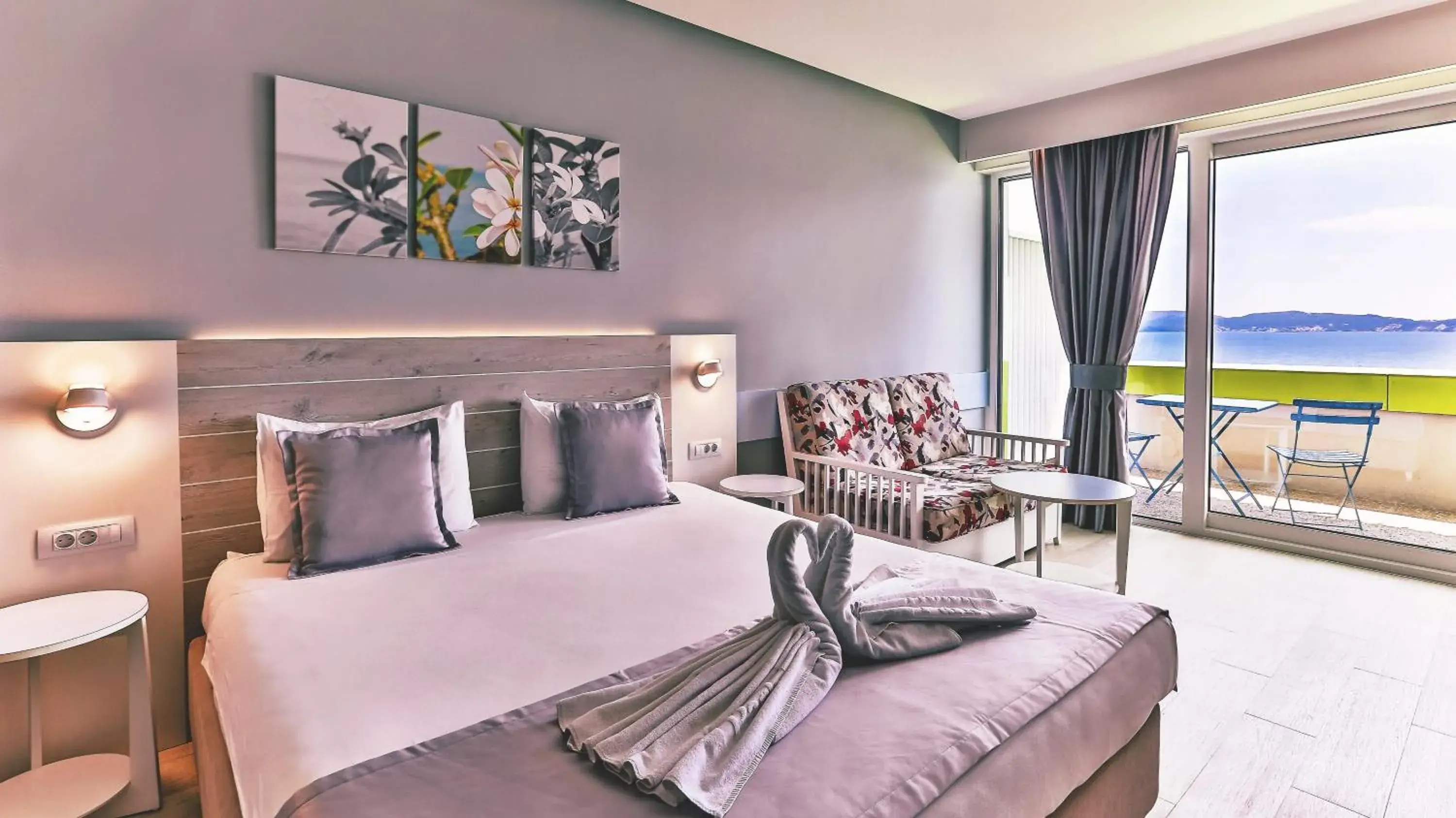 Family Room with Side Sea View and Balcony in Carine Hotel Park Family Room with Side Sea View and Balcony in Carine Hotel Park