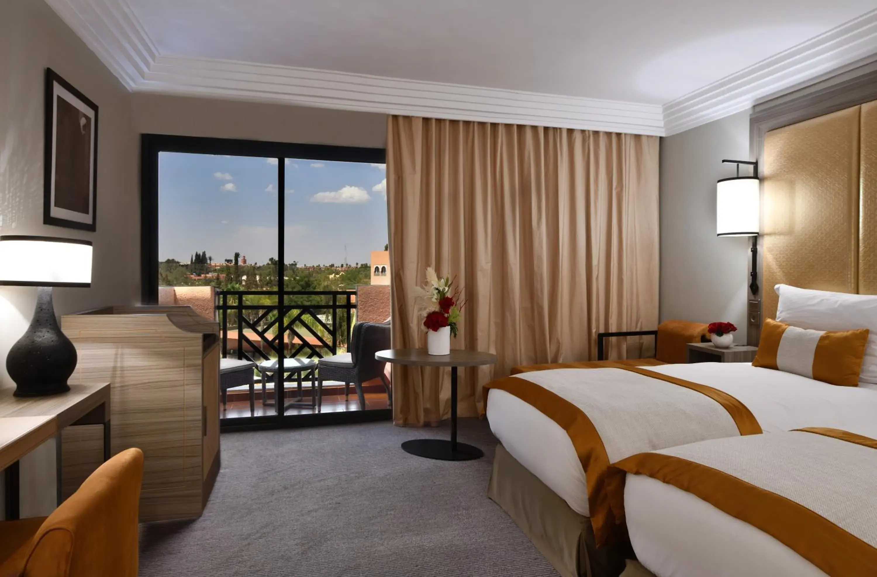 Superior King Room with Terrace and Pool View - single occupancy in Mövenpick Hotel Mansour Eddahbi Marrakech Superior King Room with Terrace and Pool View - single occupancy in Mövenpick Hotel Mansour Eddahbi Marrakech