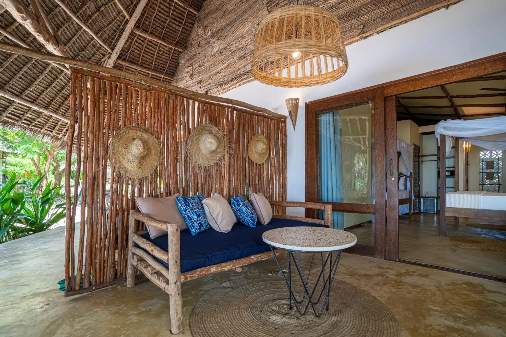 Deluxe Triple Room with Sea View in Marafiki Bungalows Deluxe Triple Room with Sea View in Marafiki Bungalows