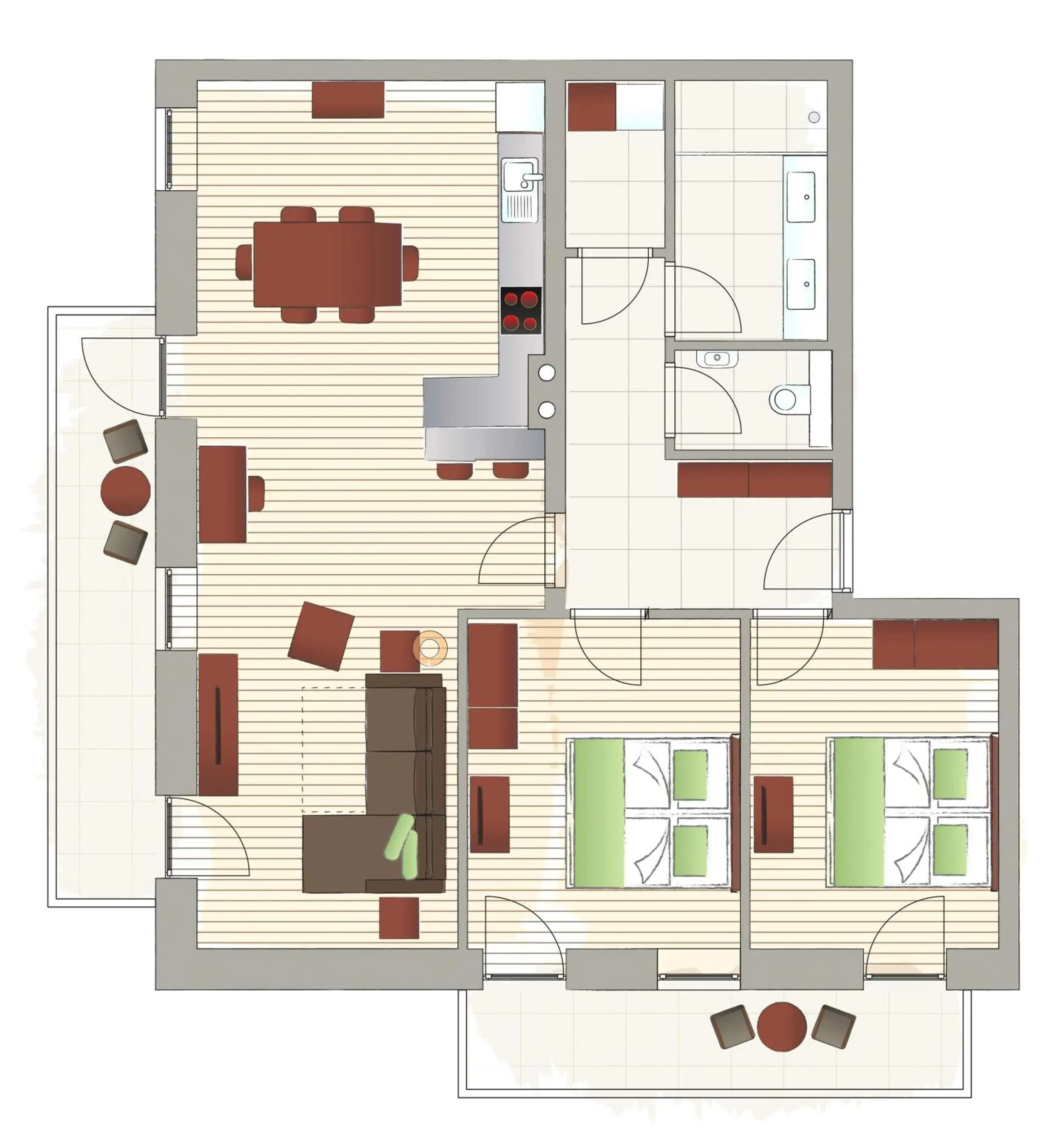 Two-Bedroom Apartment in Mattone Aparthotel Two-Bedroom Apartment in Mattone Aparthotel