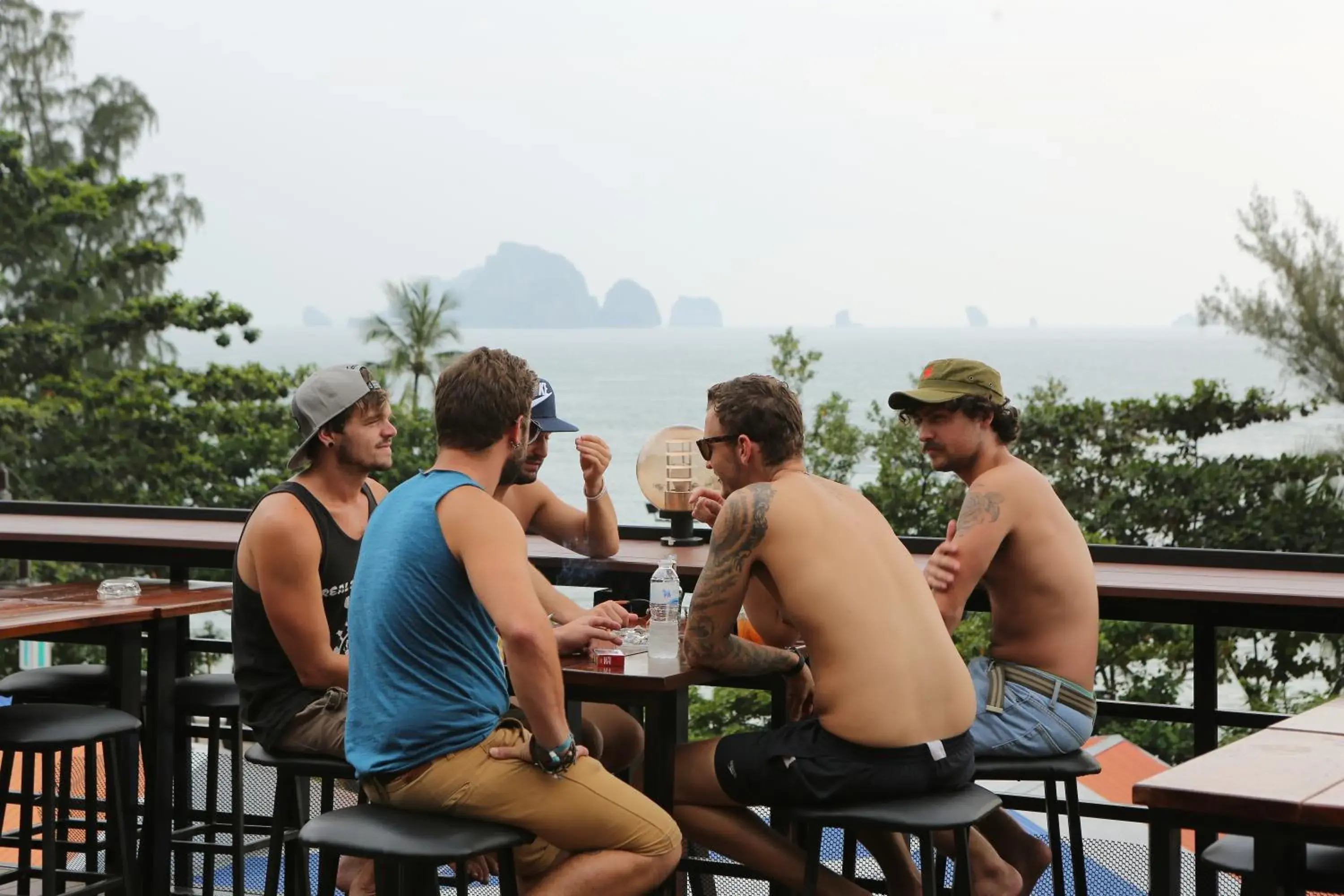 Lounge or bar, Restaurant/Places to Eat in Balcony Party Hostel Ao Nang Beachfront Adult Only Lounge or bar, Restaurant/Places to Eat in Balcony Party Hostel Ao Nang Beachfront Adult Only