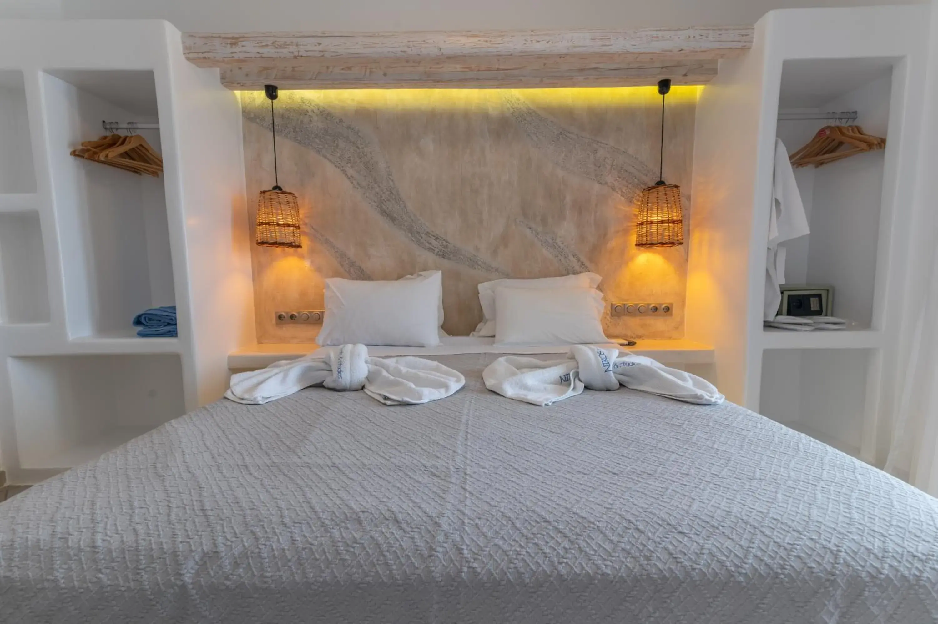 Superior Double Room with Balcony and Side Sea View in Nikos Apartments and Studios Superior Double Room with Balcony and Side Sea View in Nikos Apartments and Studios