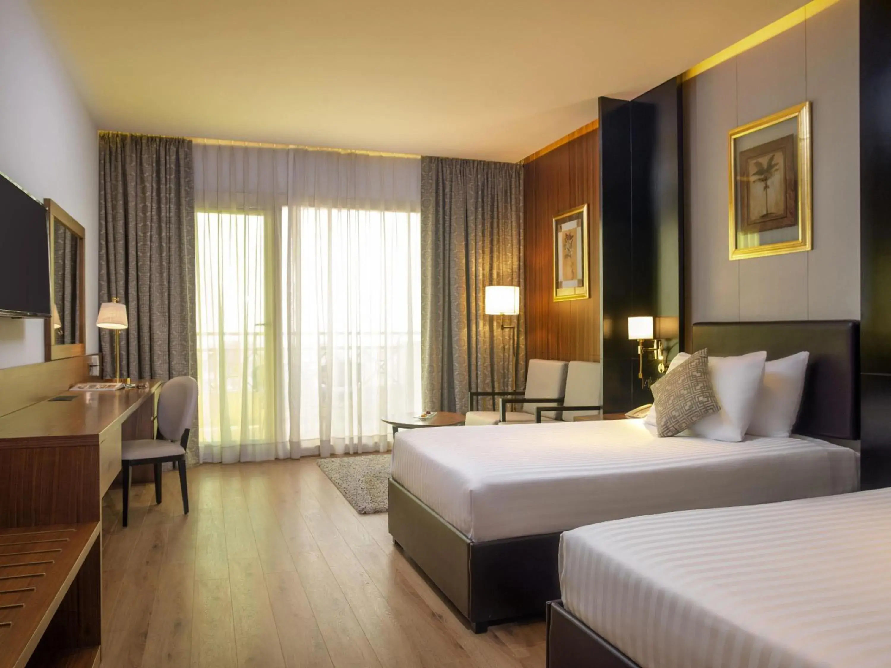 Executive Twin Media Room with City View in Mövenpick Hotel Cairo - Media City Executive Twin Media Room with City View in Mövenpick Hotel Cairo - Media City