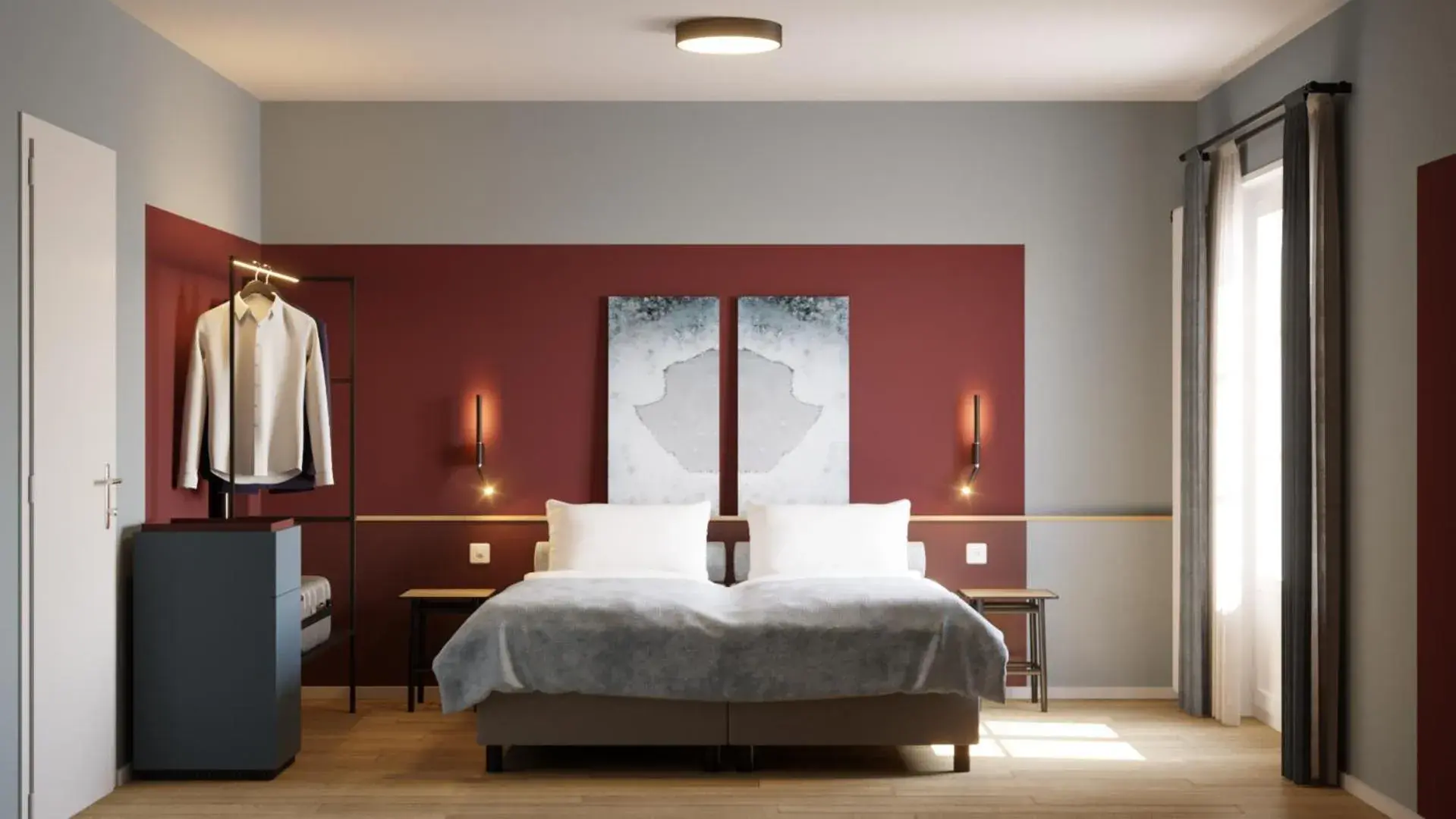 Twin Room in Châtonneyre Hotel & Restaurant Twin Room in Châtonneyre Hotel & Restaurant