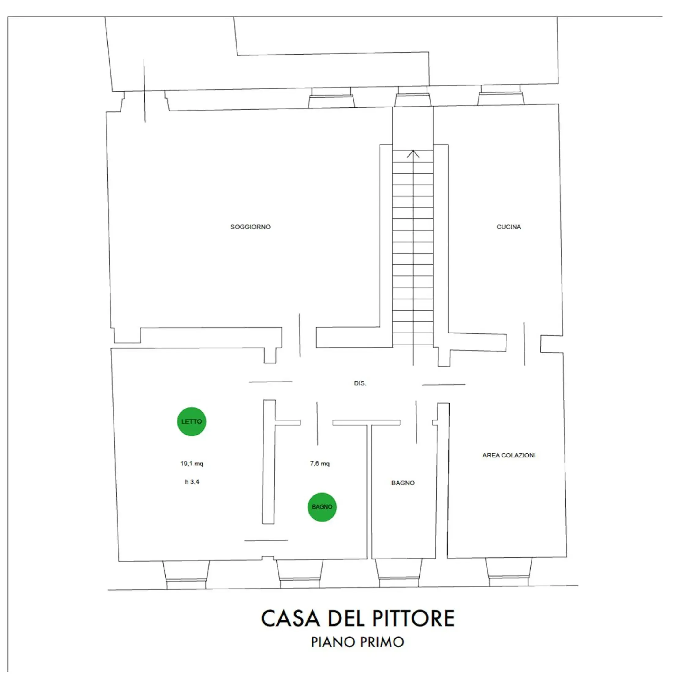 Double or Twin Room with Private Bathroom - single occupancy in Casa del Pittore Double or Twin Room with Private Bathroom - single occupancy in Casa del Pittore