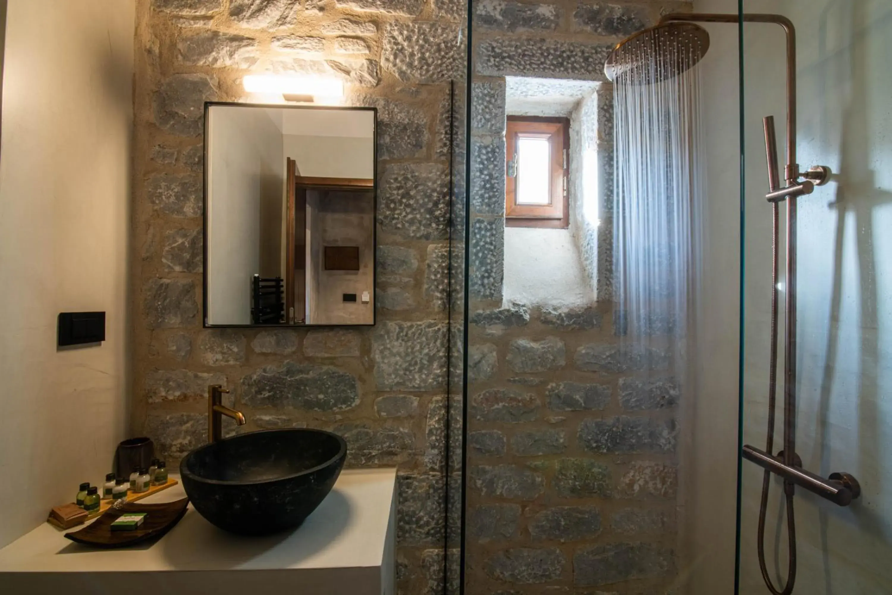 Superior Double Room with Panoramic Sea view and Fireplace in Petra & Fos Boutique Hotel & Spa Superior Double Room with Panoramic Sea view and Fireplace in Petra & Fos Boutique Hotel & Spa