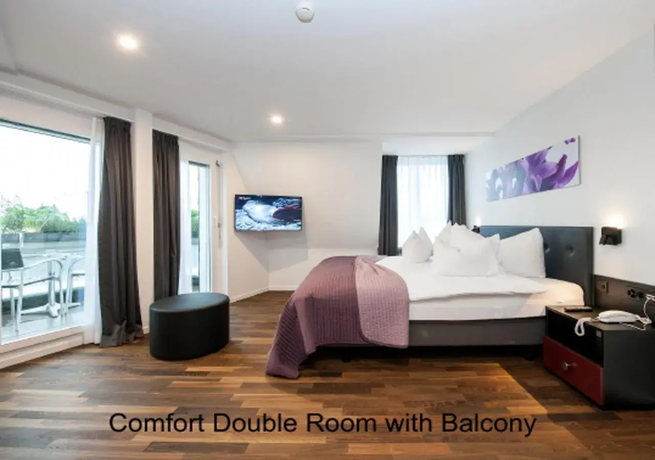 Comfort Double Room with Balcony and Panoramic View in Hotel Hottingen Comfort Double Room with Balcony and Panoramic View in Hotel Hottingen