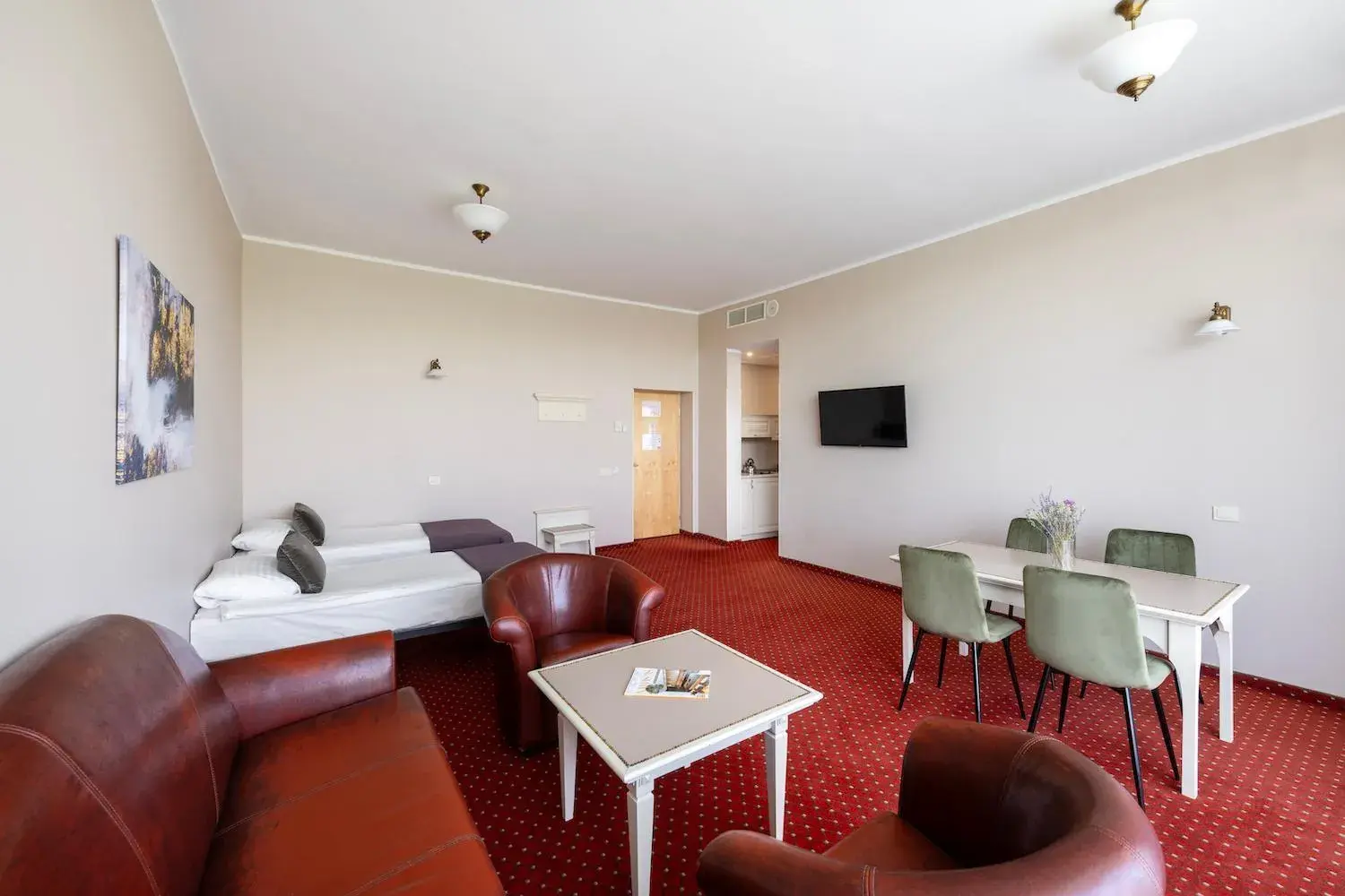 Quadruple Family Apartment with Kitchenette and Spa Access in Europa Royale Druskininkai Quadruple Family Apartment with Kitchenette and Spa Access in Europa Royale Druskininkai