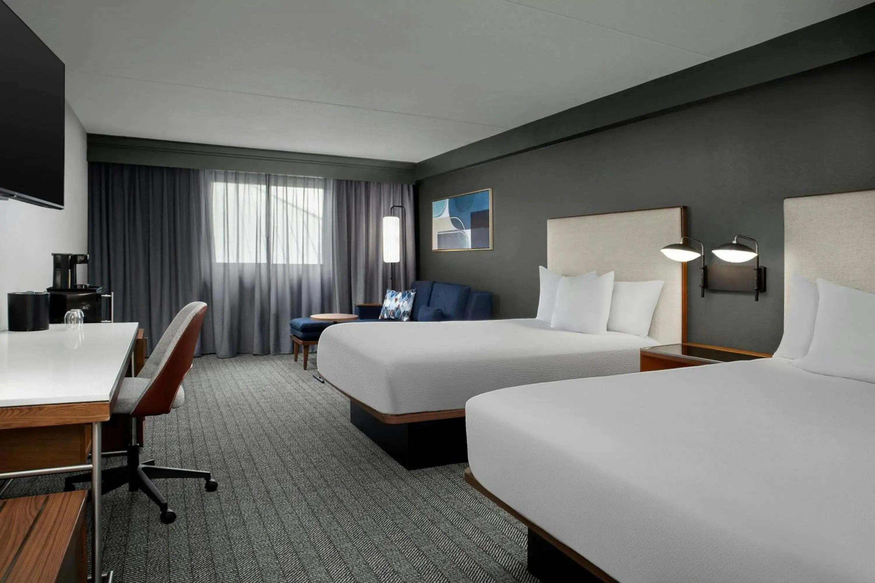Queen Room with Two Queen Beds and Sofa Bed - Mobility Accessible with Tub in Courtyard by Marriott Bloomington Queen Room with Two Queen Beds and Sofa Bed - Mobility Accessible with Tub in Courtyard by Marriott Bloomington