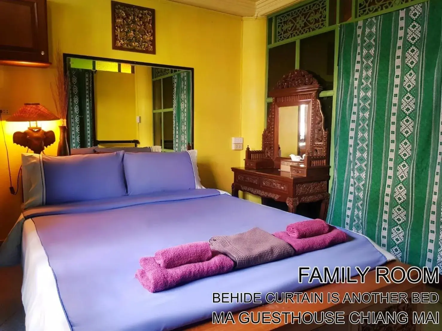 Quadruple Room with Private External Bathroom in Ma Guesthouse Chiang Mai Quadruple Room with Private External Bathroom in Ma Guesthouse Chiang Mai