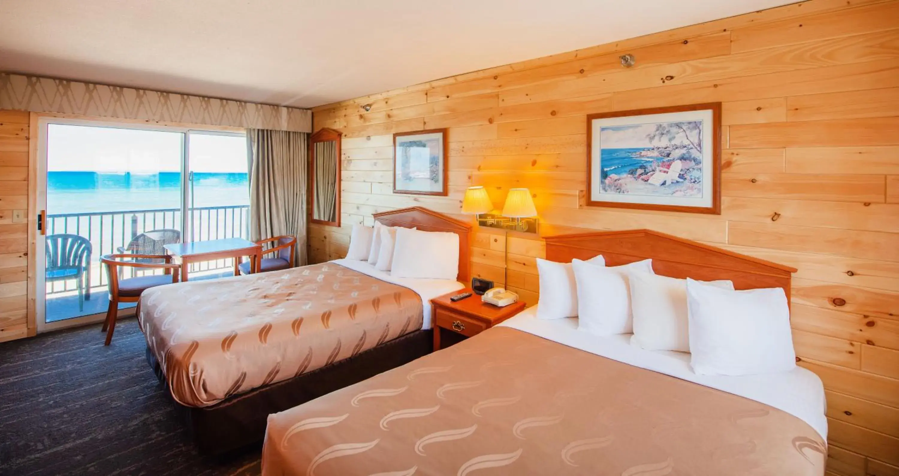 Deluxe Queen Room with Two Queen Beds in Quality Inn & Suites Mackinaw City Beachfront Deluxe Queen Room with Two Queen Beds in Quality Inn & Suites Mackinaw City Beachfront