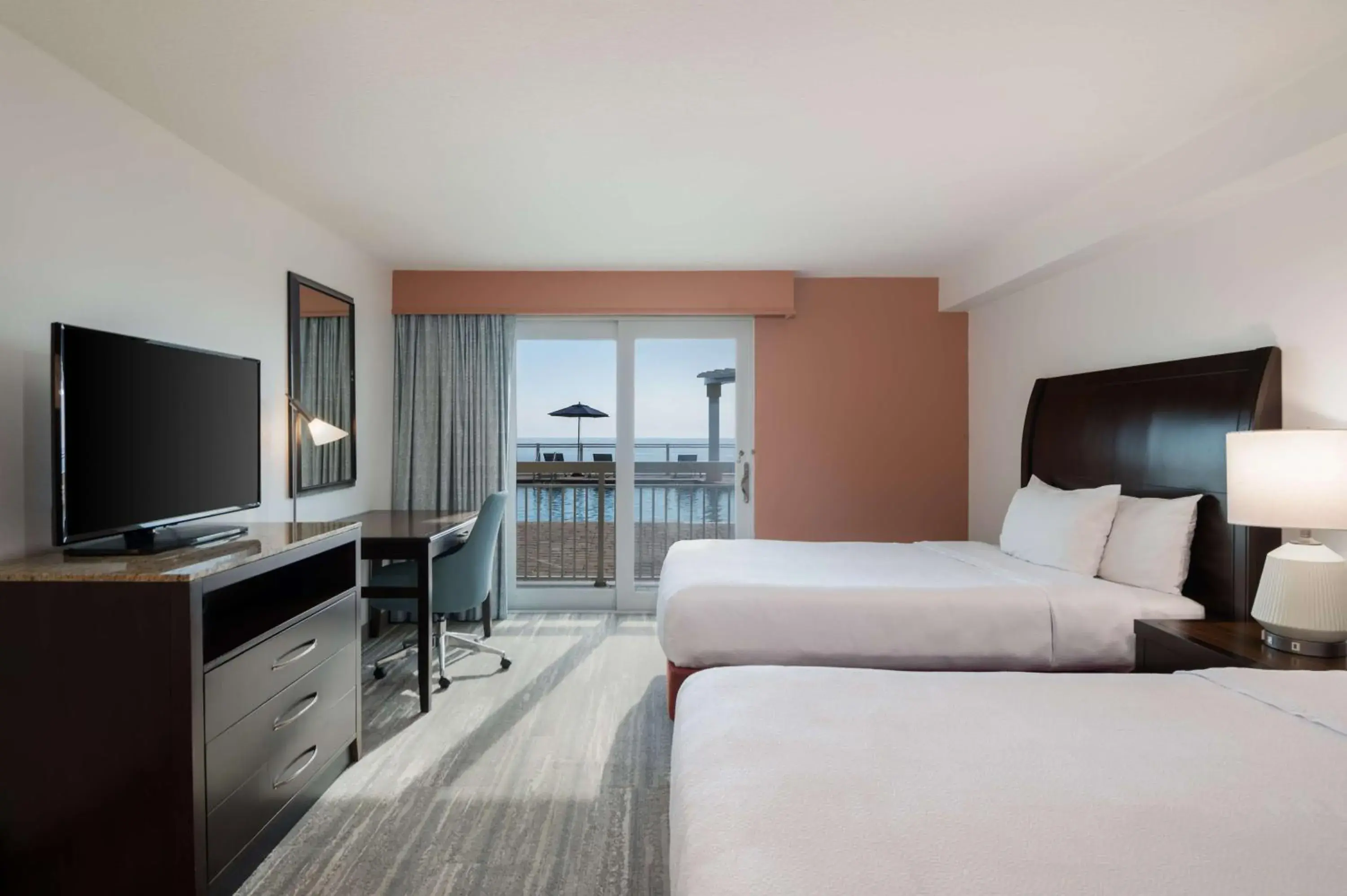 Queen Room with Two Queen Beds and Pool View - Non-Smoking in Hilton Garden Inn Daytona Beach Oceanfront Queen Room with Two Queen Beds and Pool View - Non-Smoking in Hilton Garden Inn Daytona Beach Oceanfront