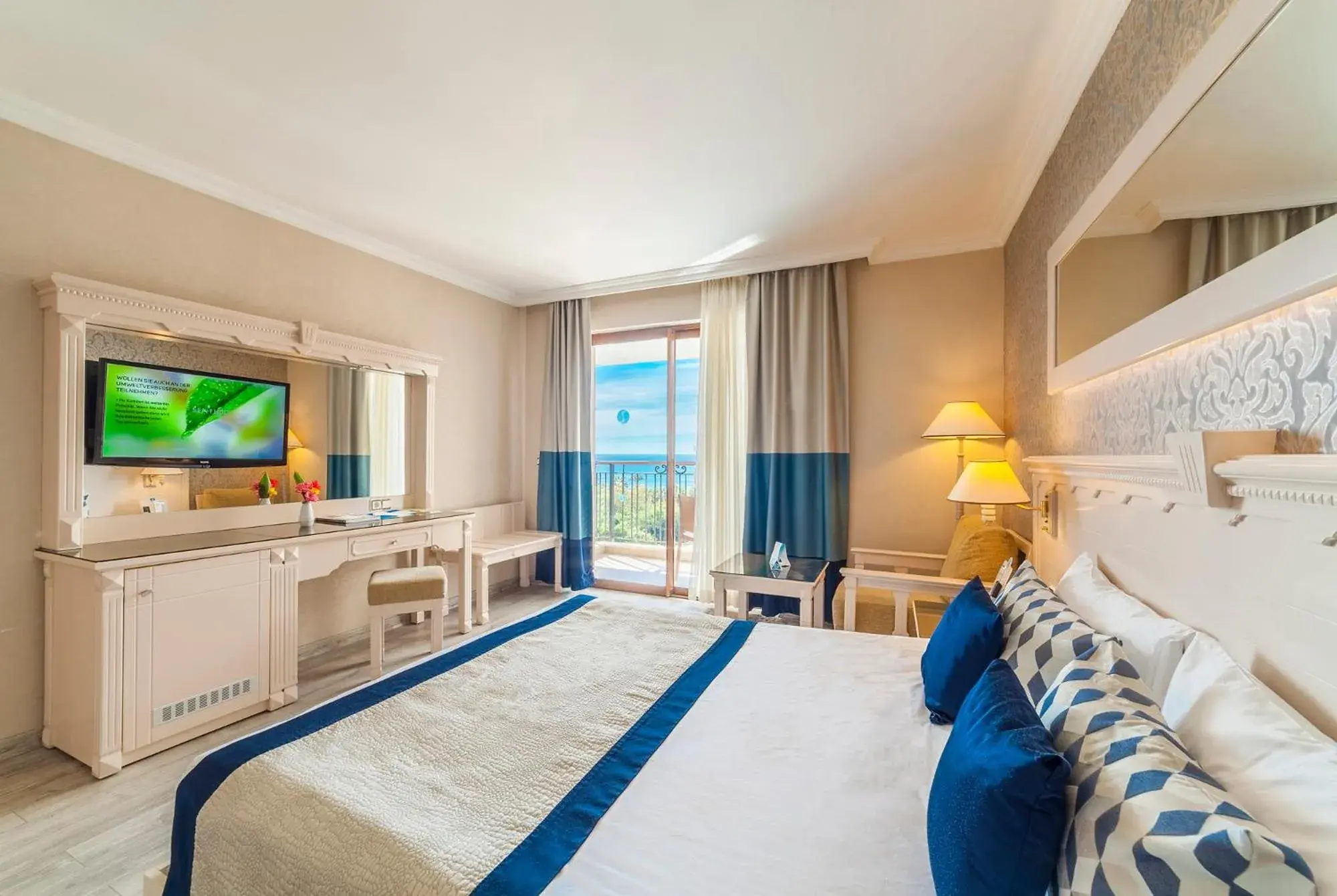 Double Room with Balcony and Sea View in Hotel Turan Prince Double Room with Balcony and Sea View in Hotel Turan Prince