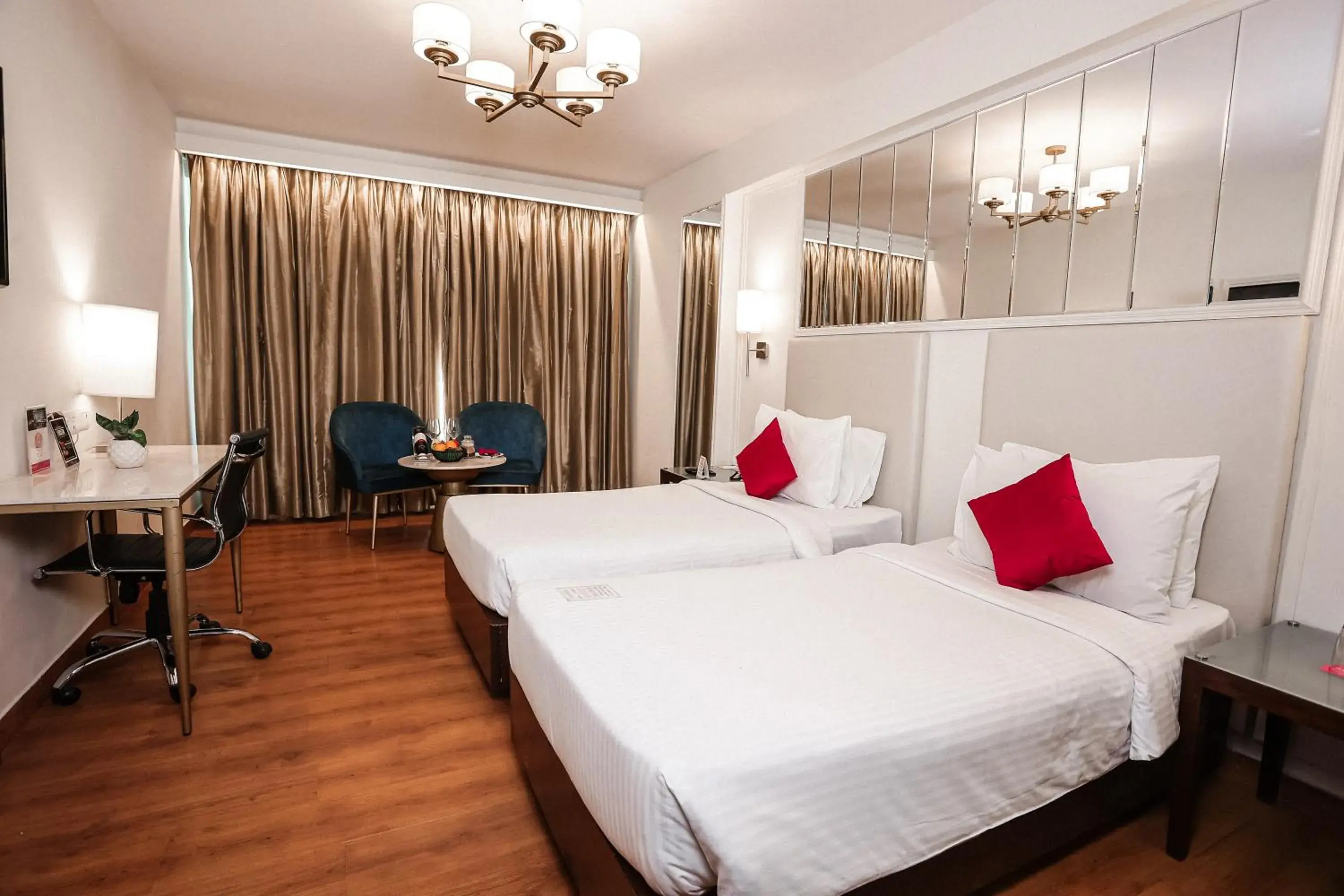 Premium Twin Room with Aravalli View- Early check in and late checkout (subject to availability) in Ramada by Wyndham Jaipur North Premium Twin Room with Aravalli View- Early check in and late checkout (subject to availability) in Ramada by Wyndham Jaipur North