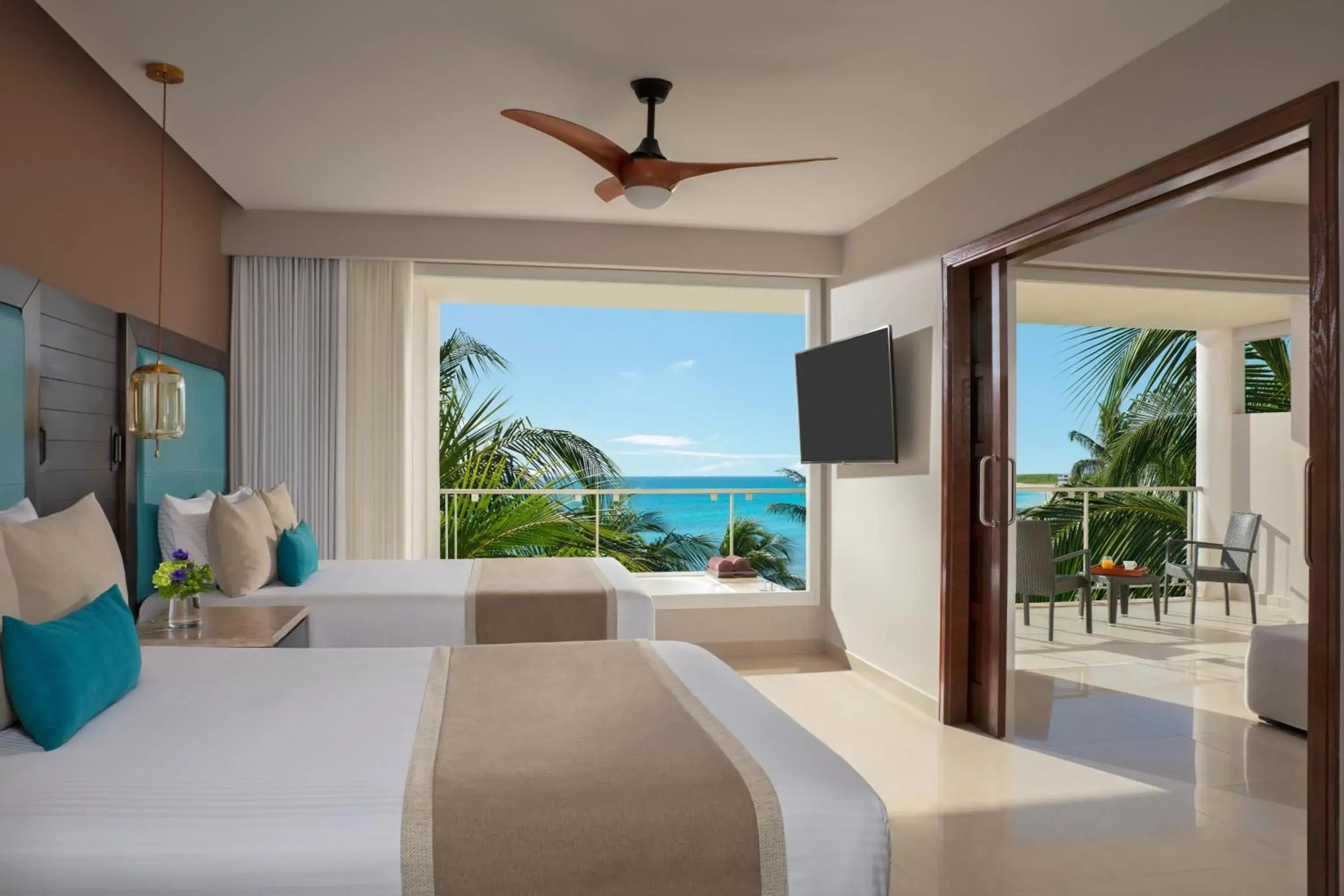 Preferred Club Ocean View Two Double Beds in Dreams Jade Resort & Spa - All Inclusive Preferred Club Ocean View Two Double Beds in Dreams Jade Resort & Spa - All Inclusive