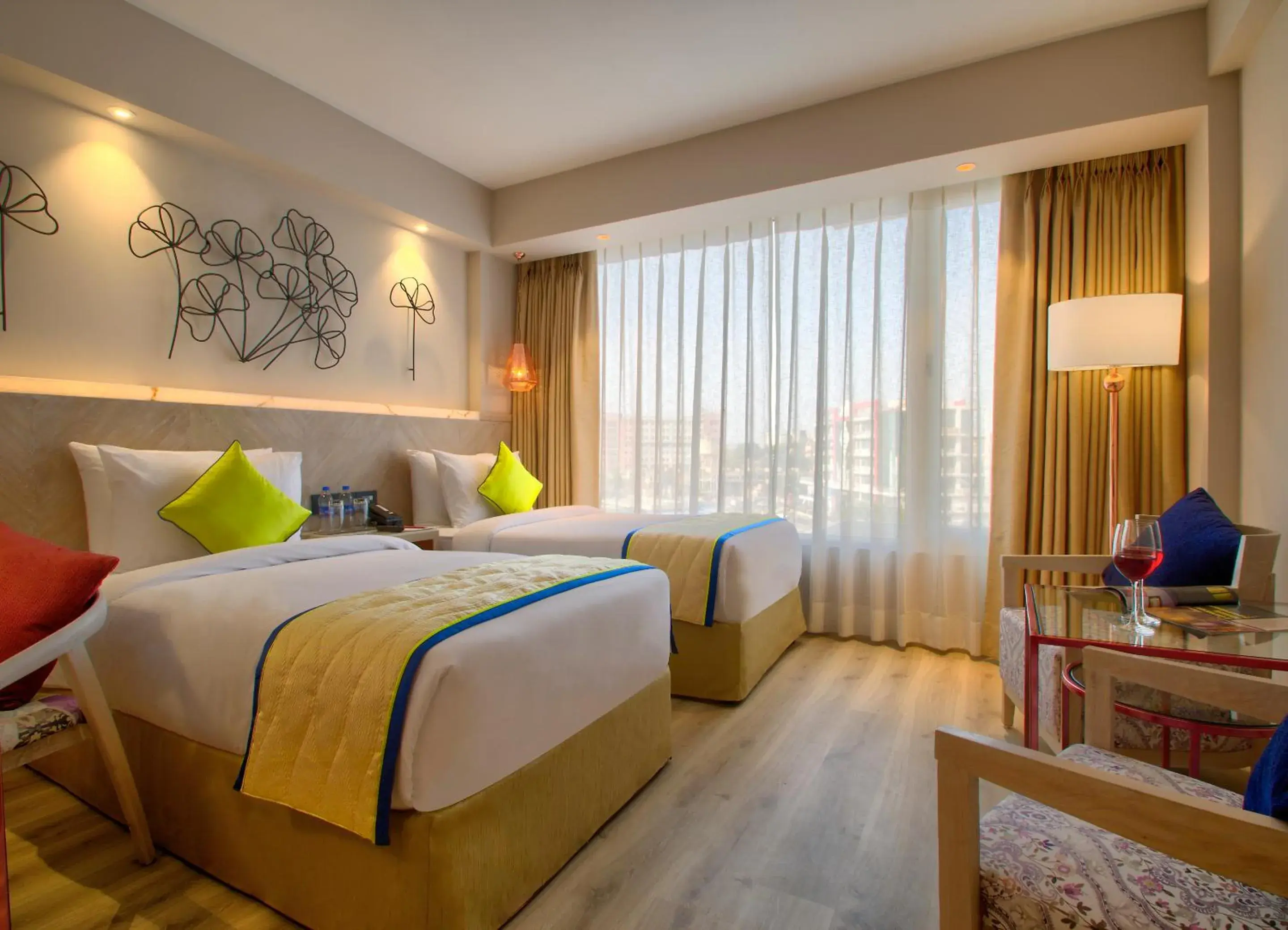 Deluxe Twin Room: Avail 20% discount on FNB & (1+1 Happy Hour from 1pm - 11pm on selected brands at Lattice Bar) in Sarovar Premiere Jaipur Deluxe Twin Room: Avail 20% discount on FNB & (1+1 Happy Hour from 1pm - 11pm on selected brands at Lattice Bar) in Sarovar Premiere Jaipur