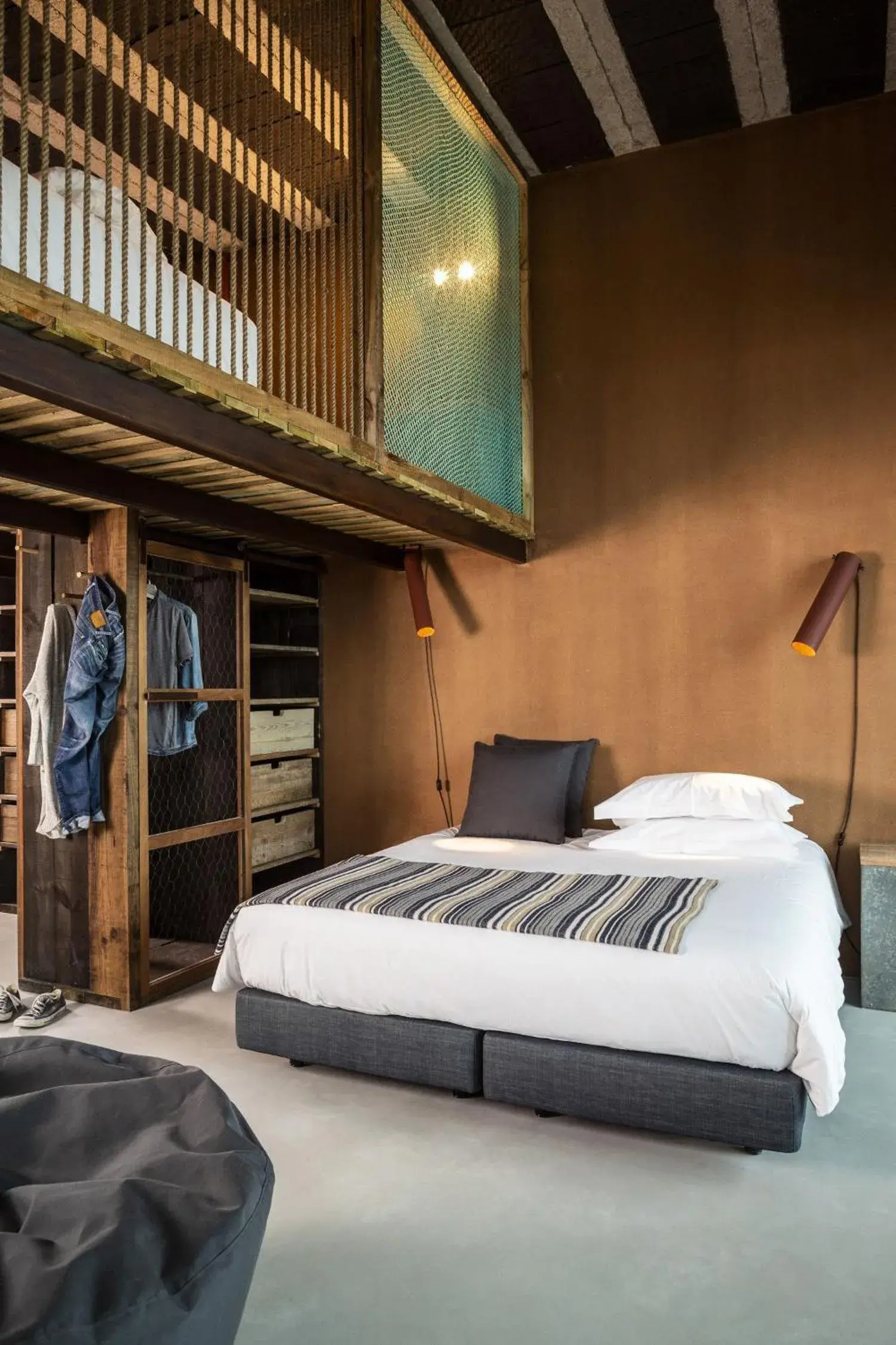 Double Room with Balcony and Sea View in Noah Surf House Portugal Double Room with Balcony and Sea View in Noah Surf House Portugal