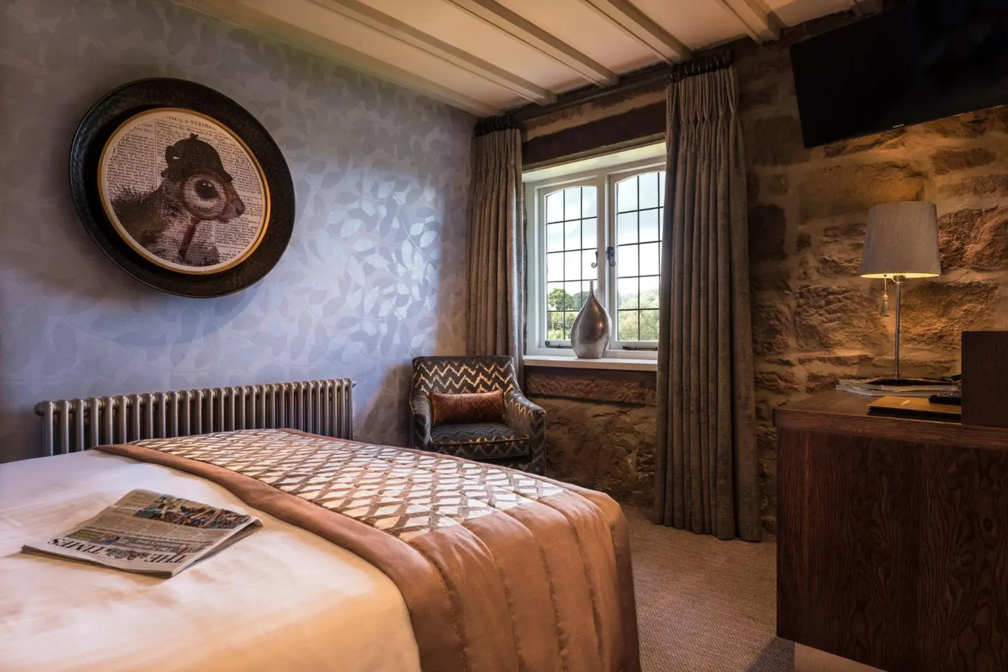 Double Room with Garden View - single occupancy in The Pheasant Inn Double Room with Garden View - single occupancy in The Pheasant Inn
