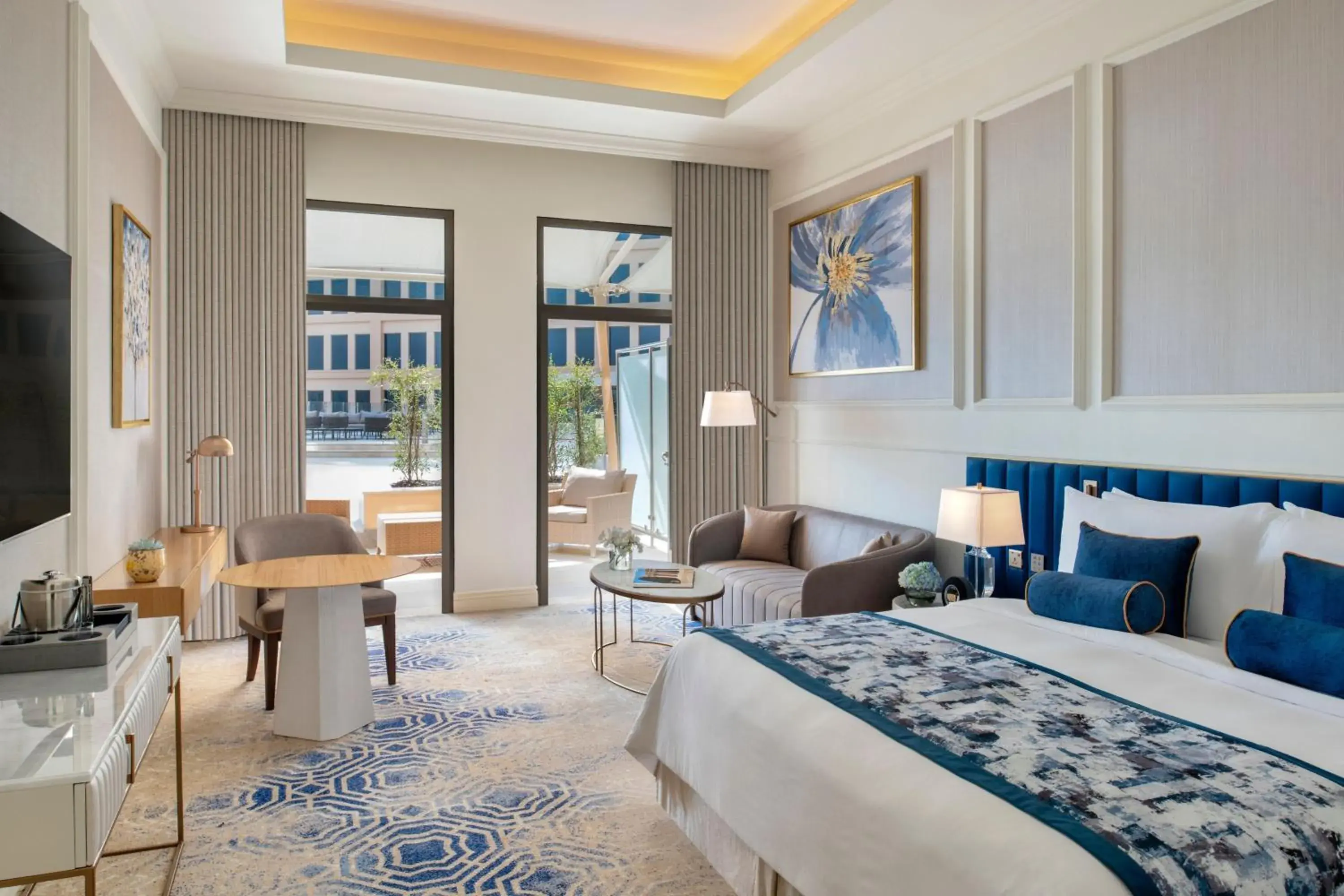 Grand Deluxe King Room with Sea View and Terrace in The St. Regis Doha Grand Deluxe King Room with Sea View and Terrace in The St. Regis Doha