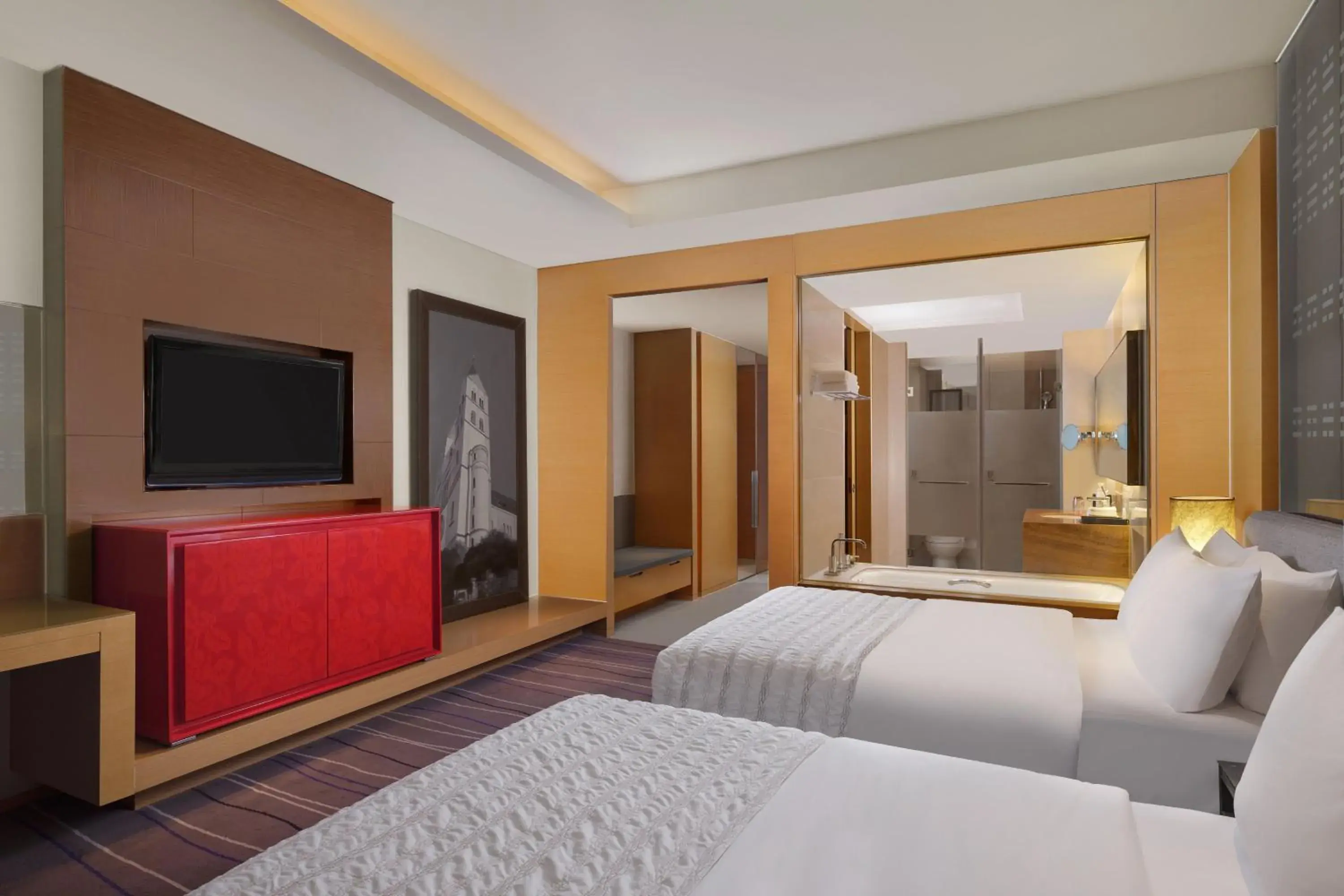 Deluxe Twin Room with City View in Le Méridien Qingdao l Instagrammable l CBD l Nearby seaside,nearby May 4th Square Deluxe Twin Room with City View in Le Méridien Qingdao l Instagrammable l CBD l Nearby seaside,nearby May 4th Square