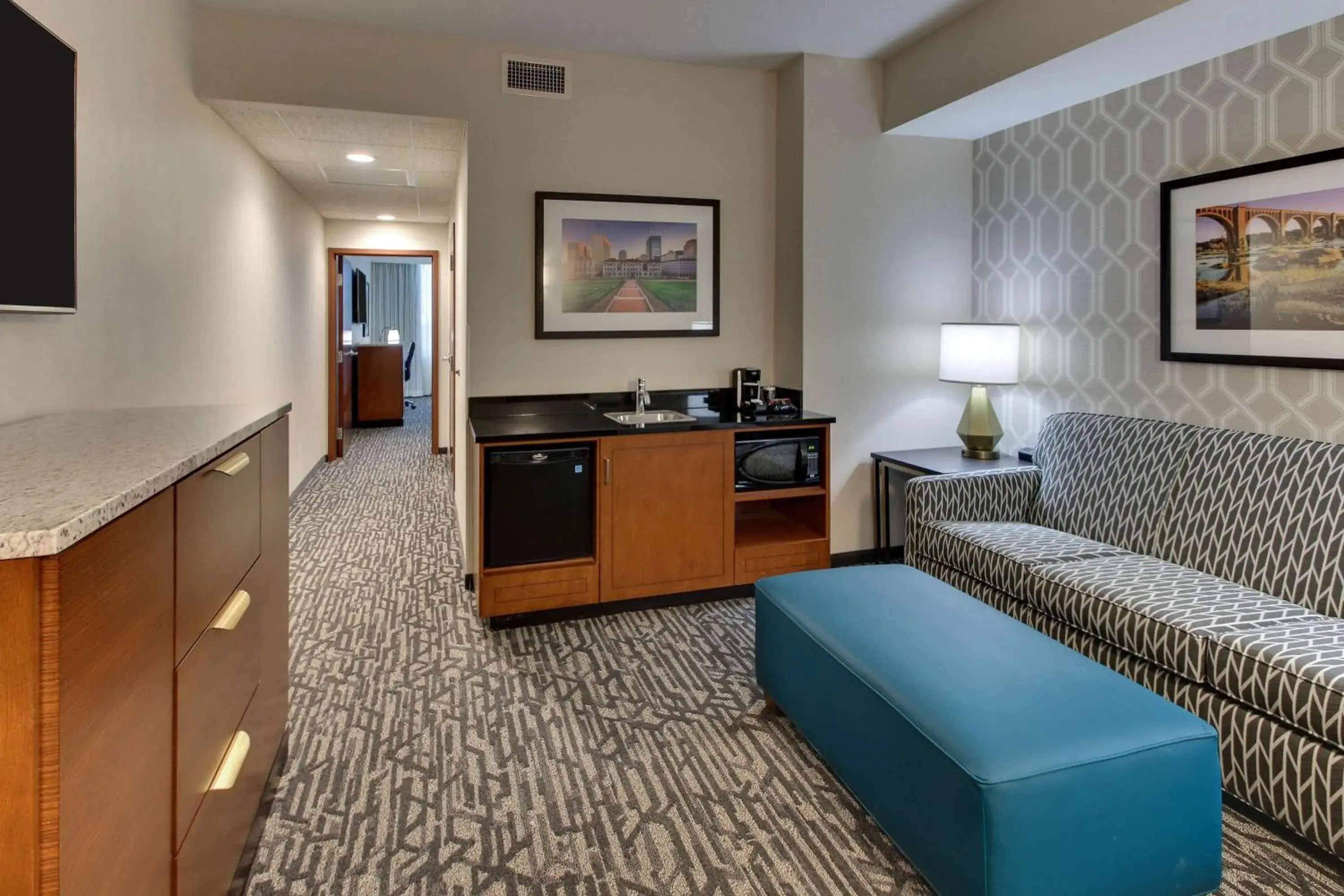 King Suite with Sofa Bed - Hearing Accessible, Soaking Tub in Drury Plaza Hotel Richmond King Suite with Sofa Bed - Hearing Accessible, Soaking Tub in Drury Plaza Hotel Richmond