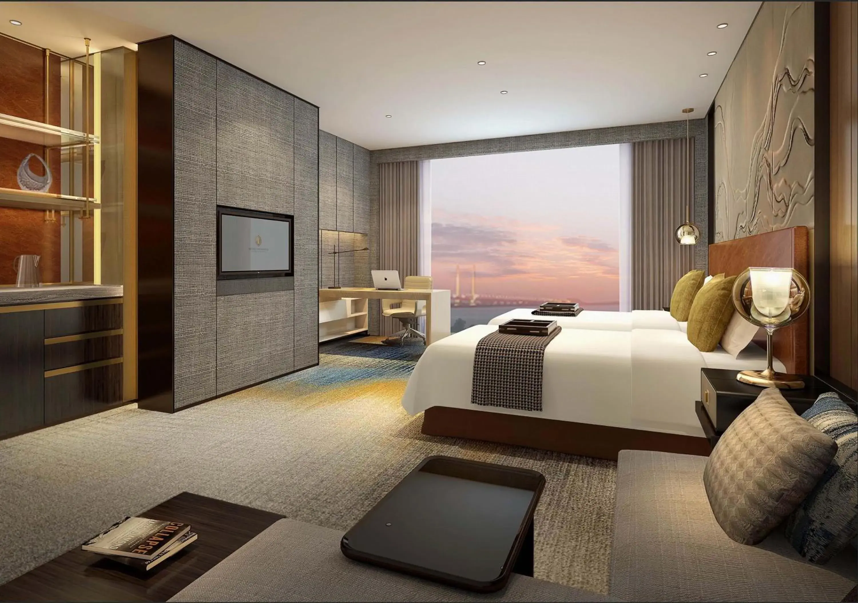 Premium Twin Room with Partial Sea View in InterContinental Zhuhai by IHG Premium Twin Room with Partial Sea View in InterContinental Zhuhai by IHG